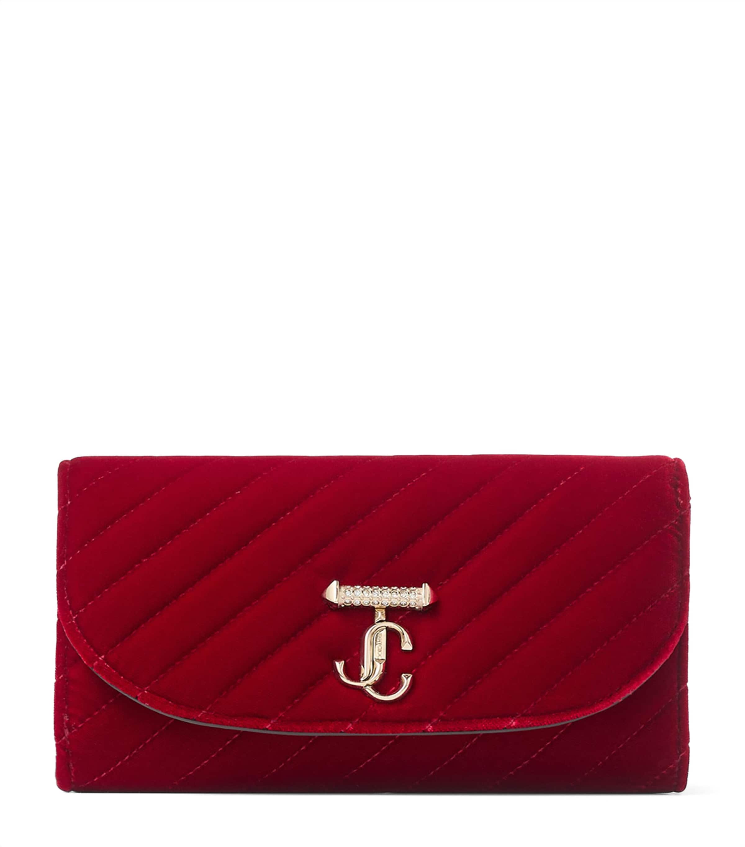 Curve Velvet Chain Wallet RUBY RED/SHINY GOLD Image 1