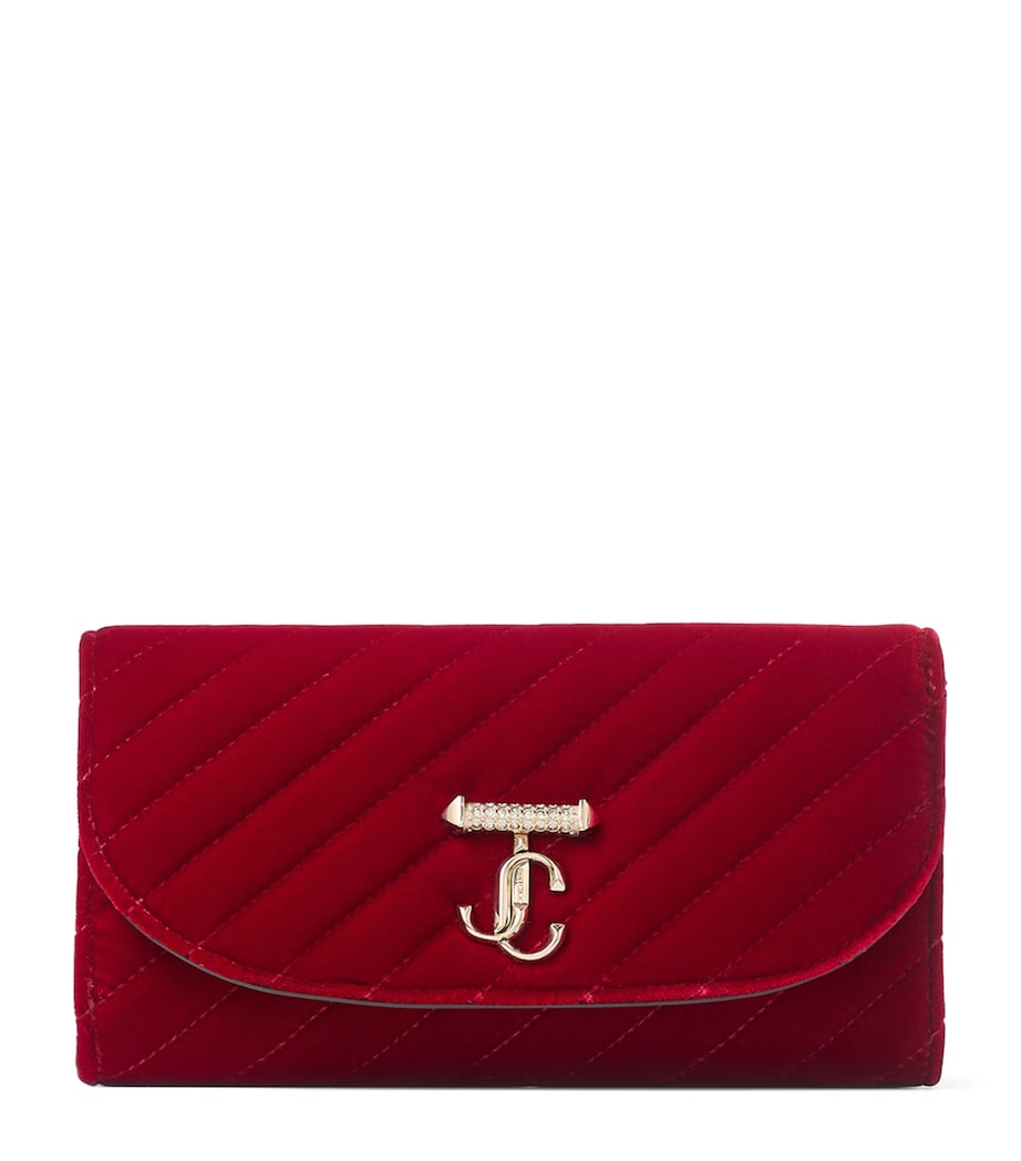 Curve Velvet Chain Wallet RUBY RED/SHINY GOLD Image 1