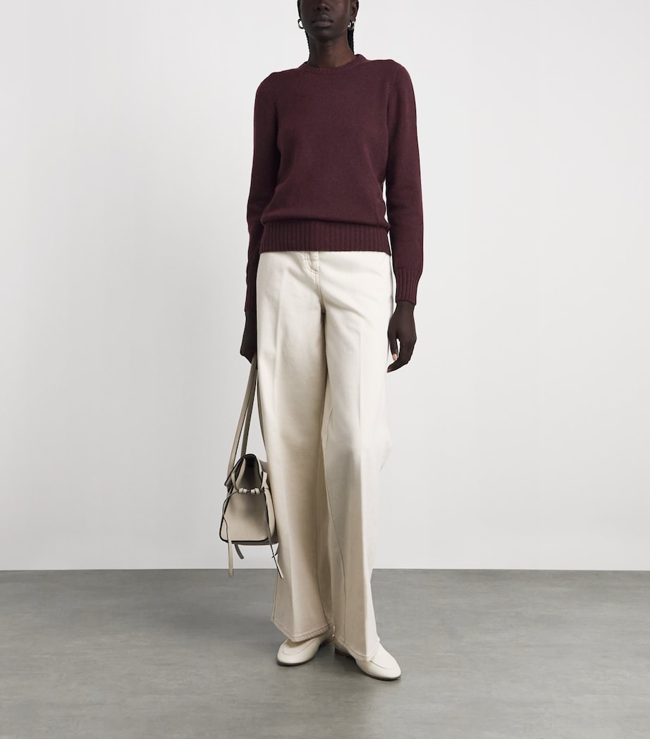 Agnona Womens Cashmere Lipstick Sweater Burgundy Image 2