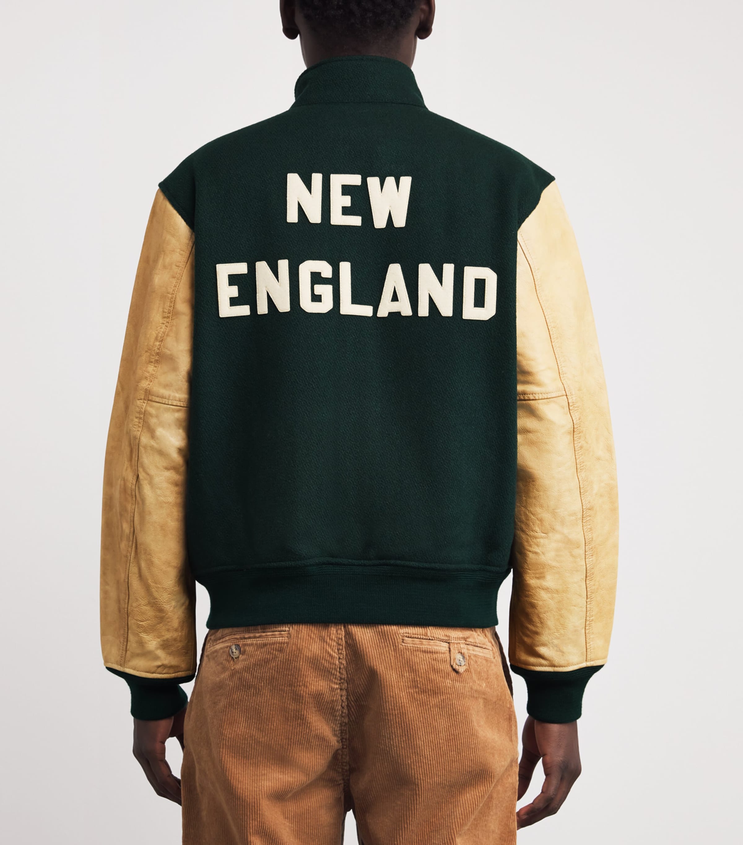 Polo Ralph Lauren Mens New England Bomber Jacket Green Image 4