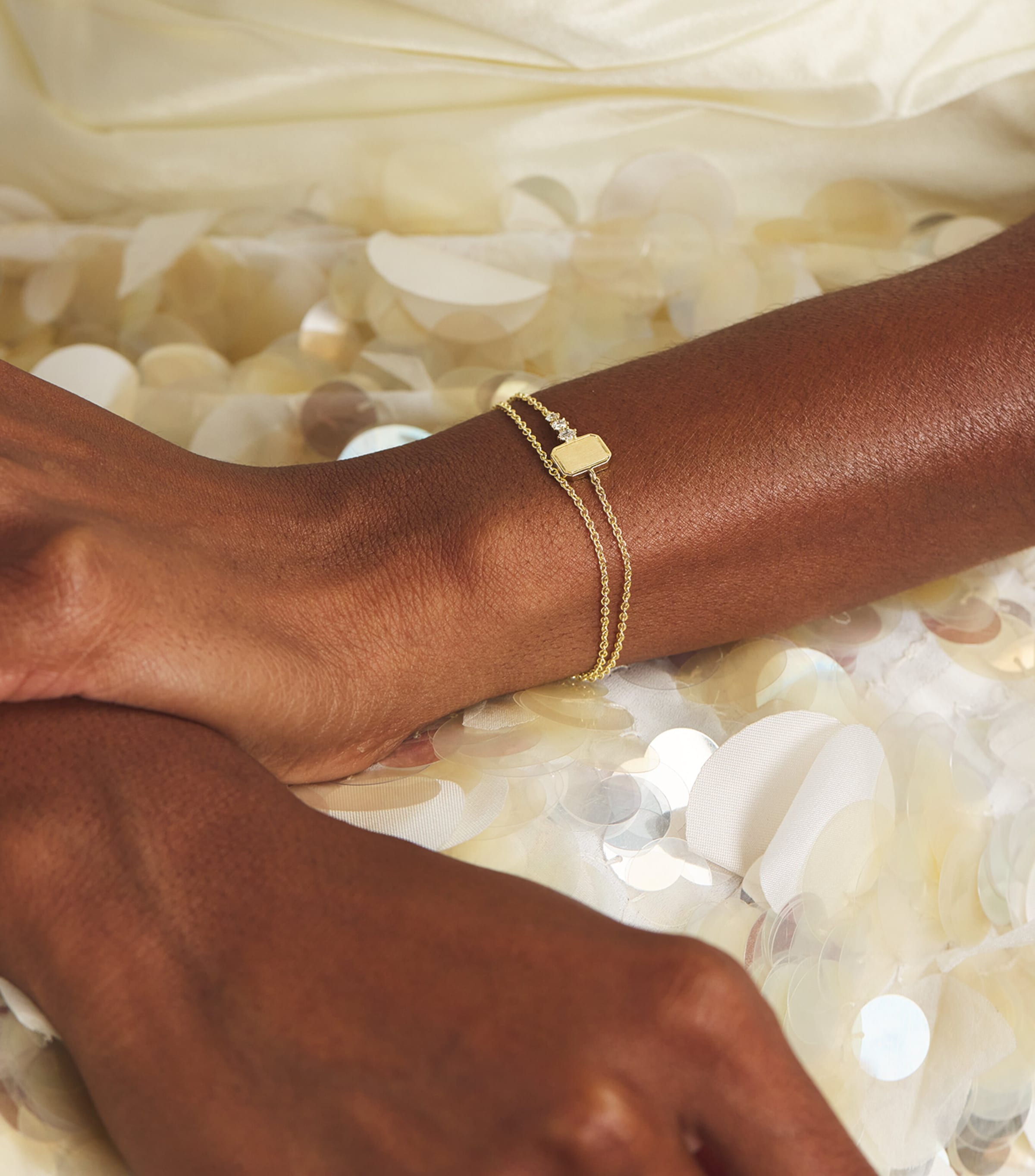Jade Trau Yellow Gold and Diamond Mini Catherine Key Bracelet Yellow Gold Image 2