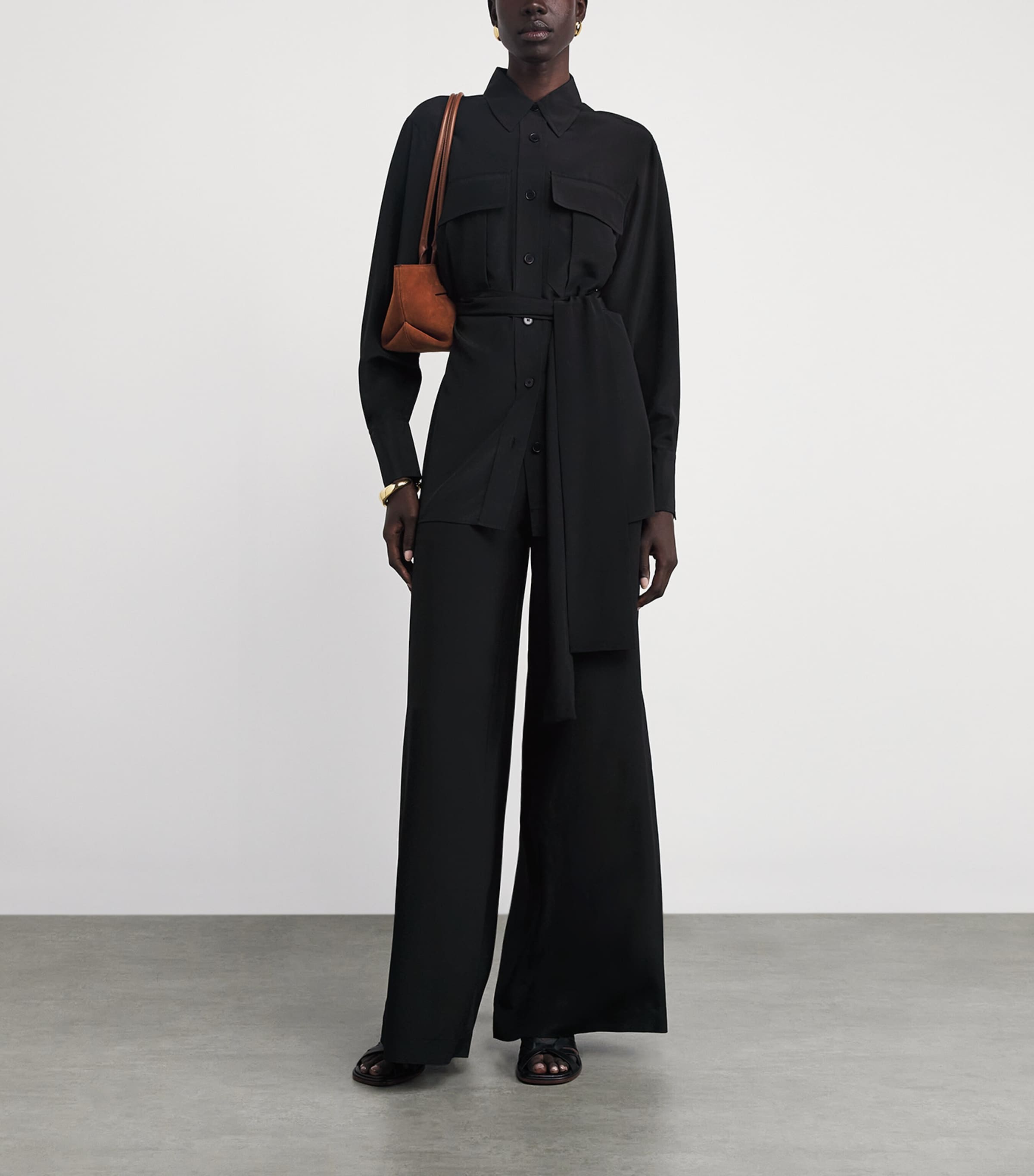 Joseph Womens Crepe de Soie Silk Yas Shirt Black Image 2