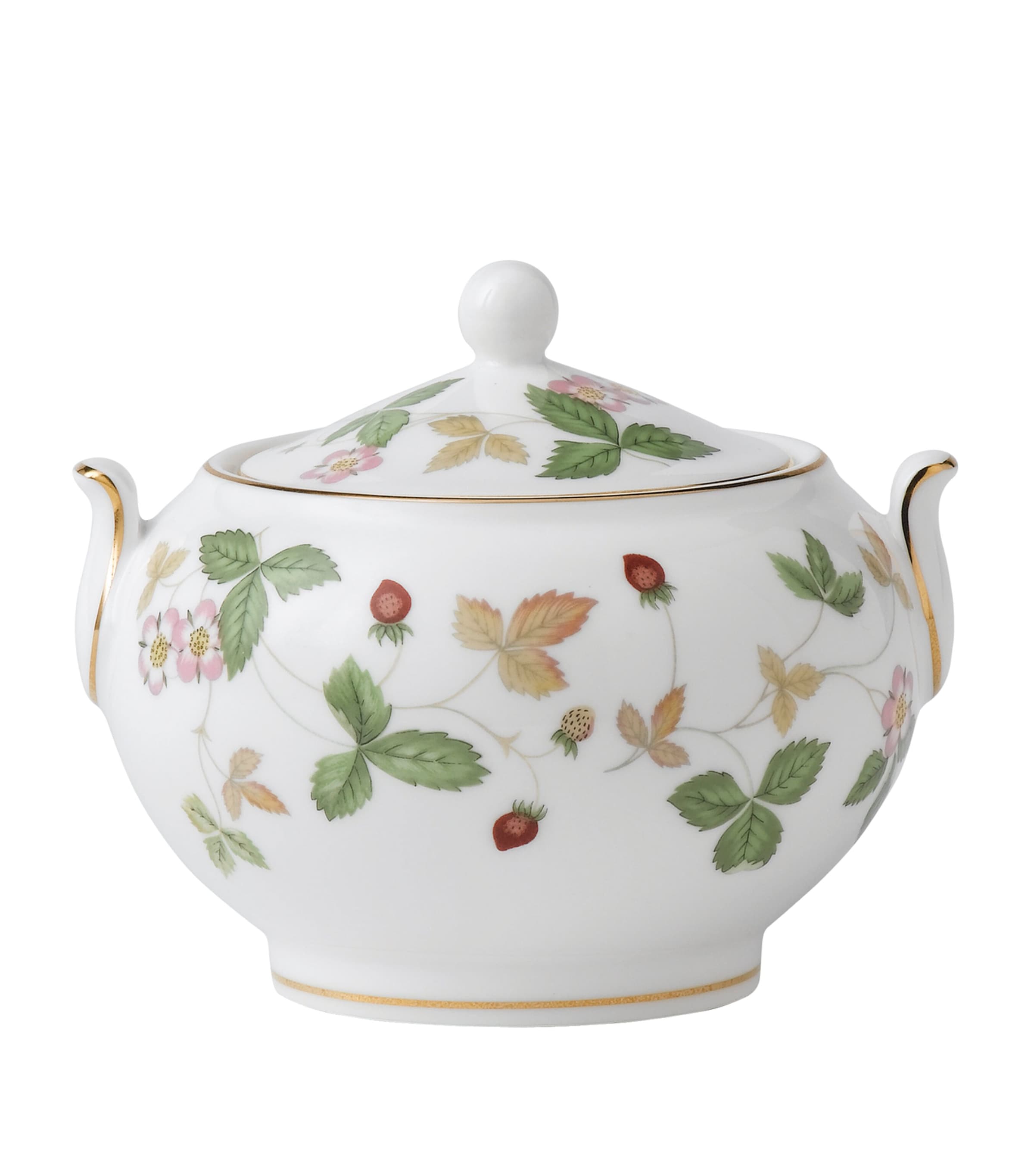 Wedgwood Wild Strawberry Sugar Bowl In White