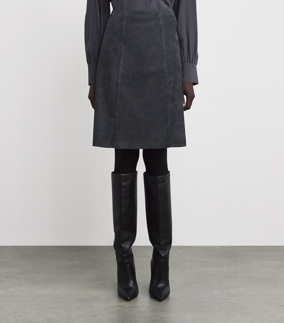 Suede Nicole Mini Skirt SMOKE Image 3