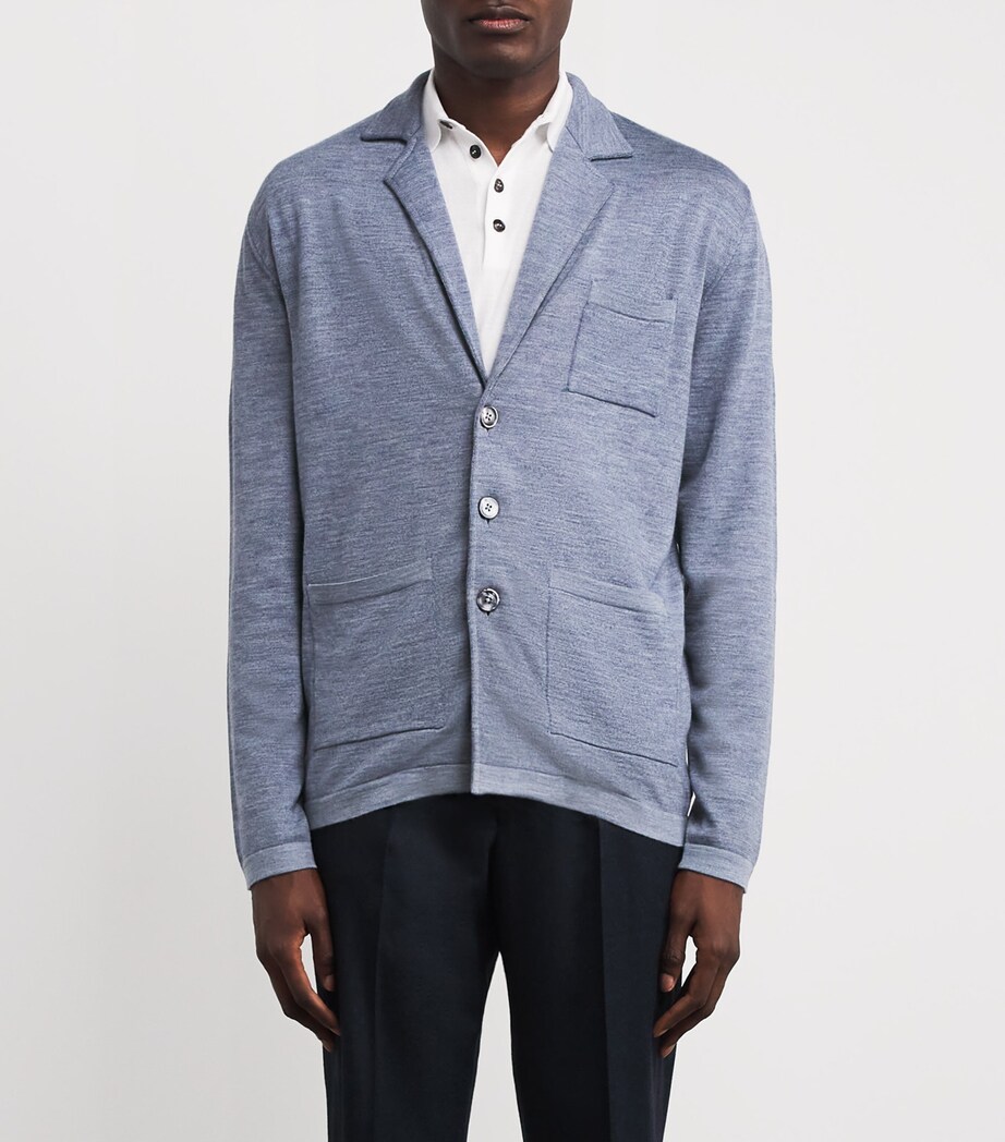 Virgin Wool Vanisé Blazer Cardigan 2W.4 CARTA ZUCCHERO Image 3