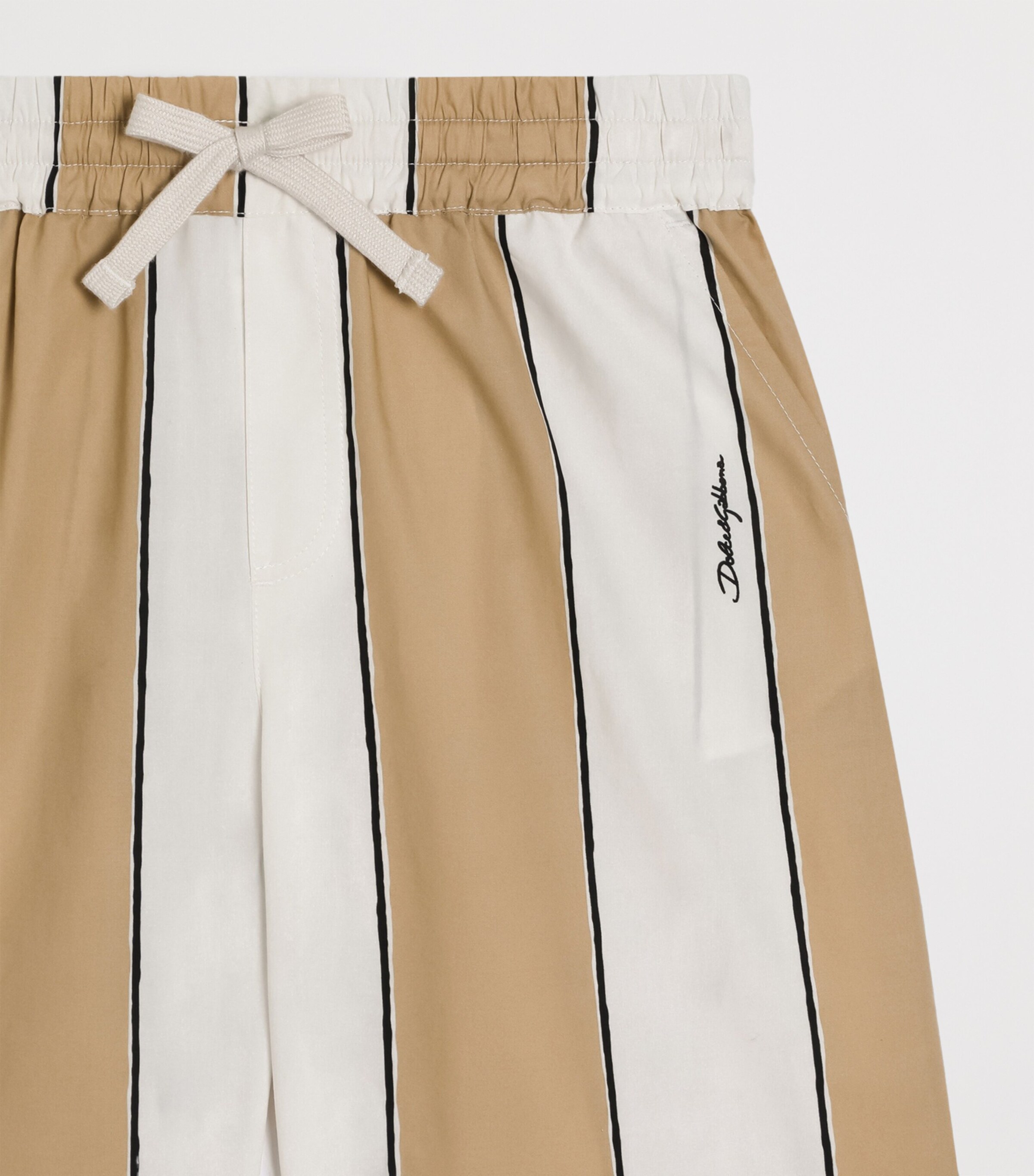 Dolce&Gabbana Kids Cotton Stripe Shorts (8-12+ Years) Black Image 3