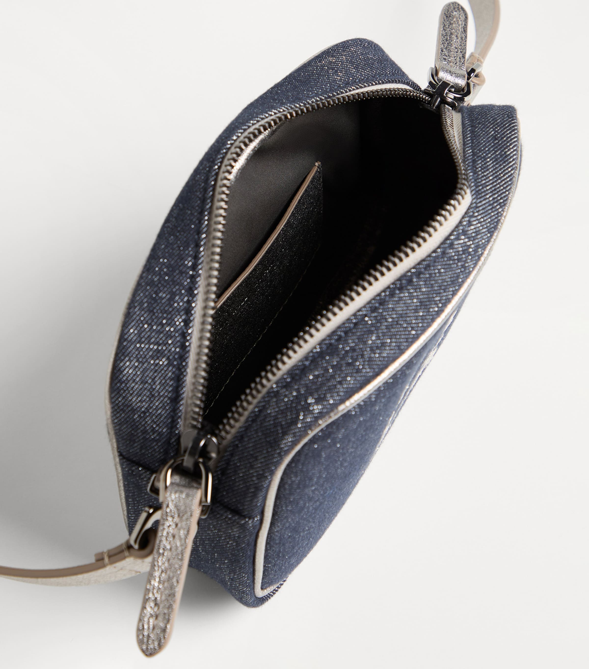 Denim Sparkly Embroidered Bag C001 Image 3