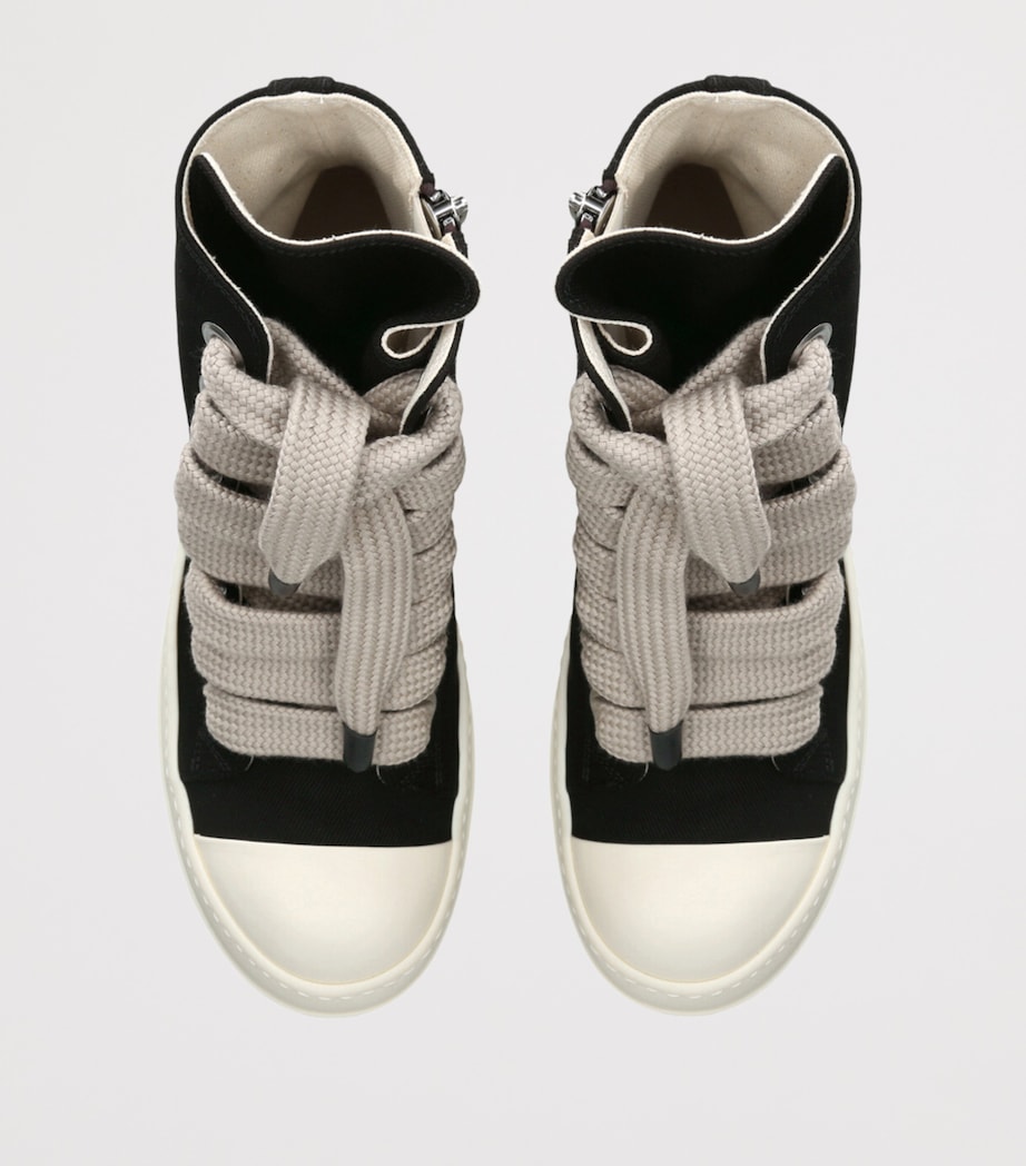 Rick Owens DRKSHDW Canvas Jumbo-Lace High-Top Sneakers Black Image 4