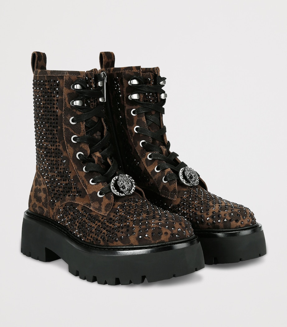 Suede Embellished Chelsea Perf Ankle Boots DK.BRN COM Image 3