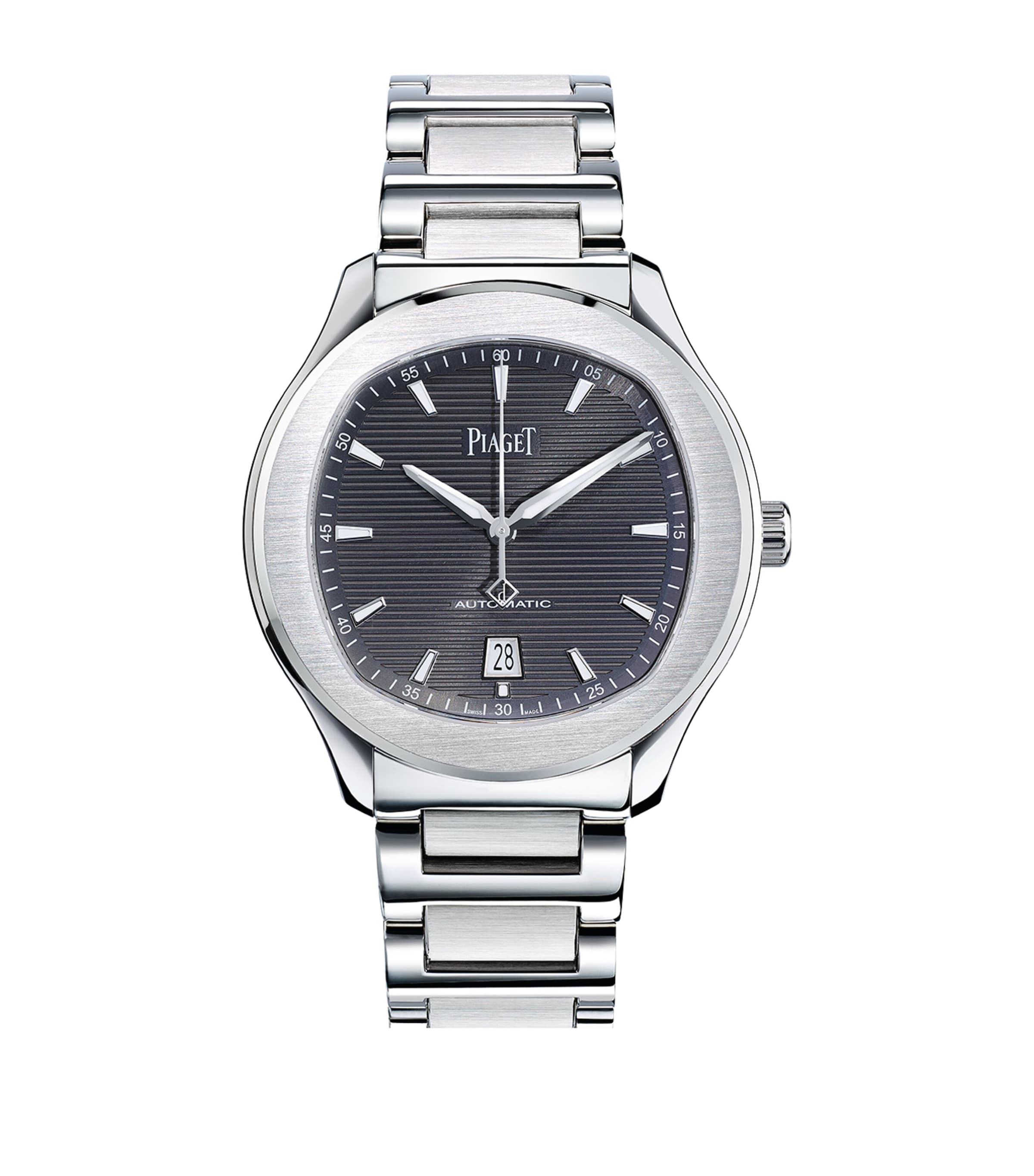 Stainless Steel Polo Date Watch 42mm SILVER Image 2