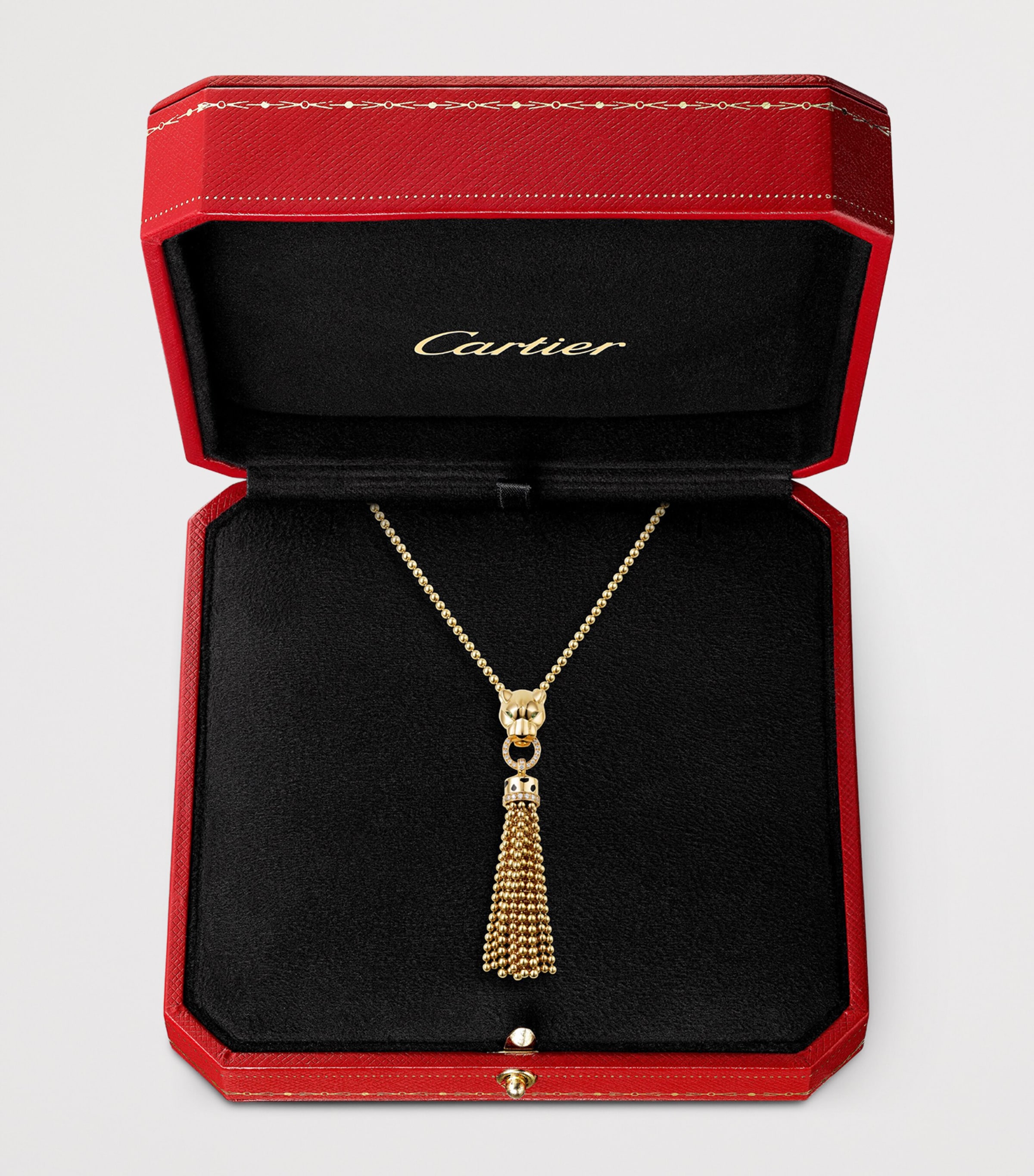 Yellow Gold, Diamond, Tsavorite and Onyx Panthère de Cartier Necklace YELLOW GOLD Image 3