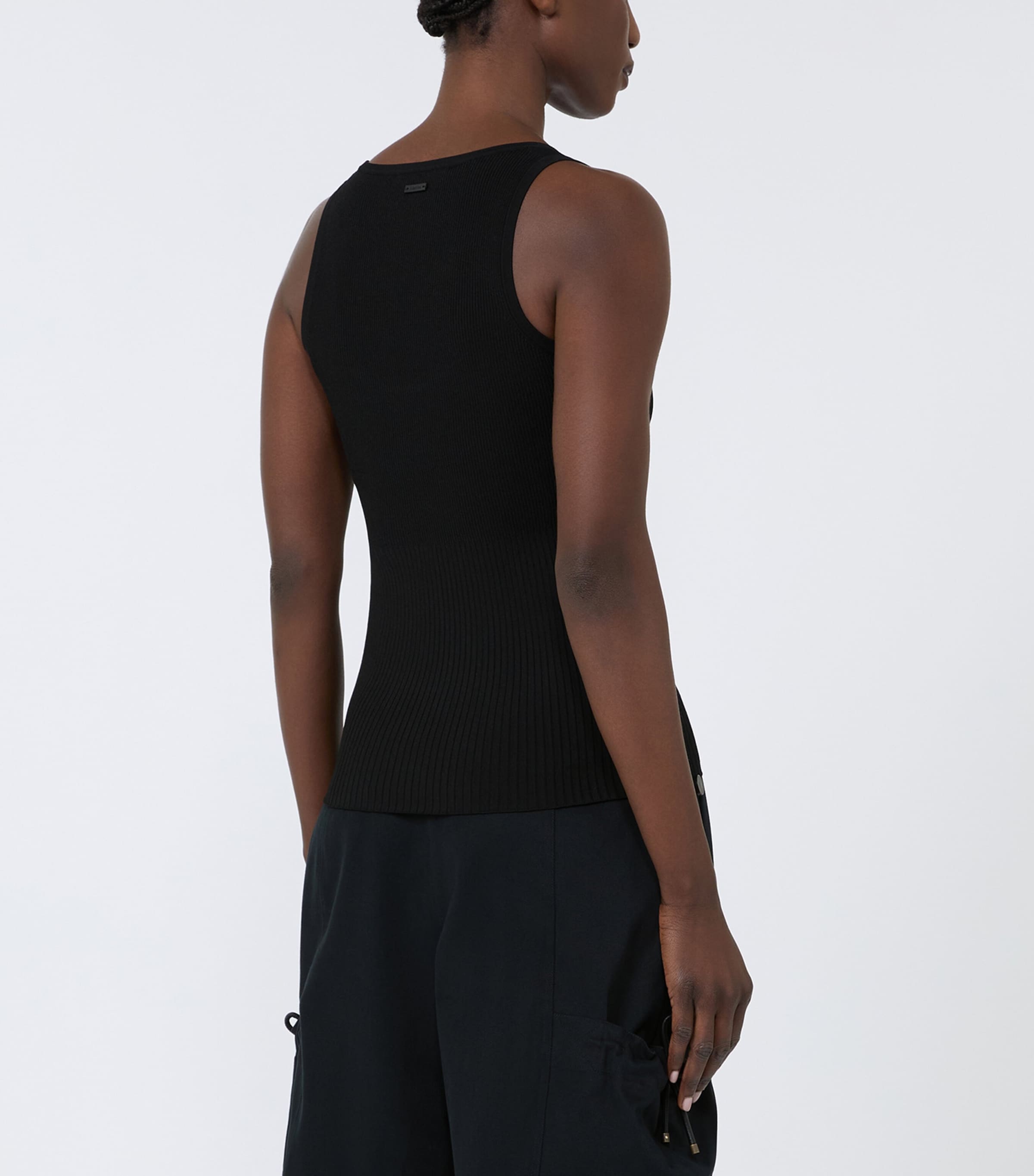 Max Mara Womens Ribbed Tank Top Black Image 3