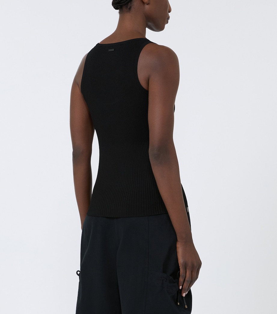 Max Mara Womens Ribbed Tank Top Black Image 3