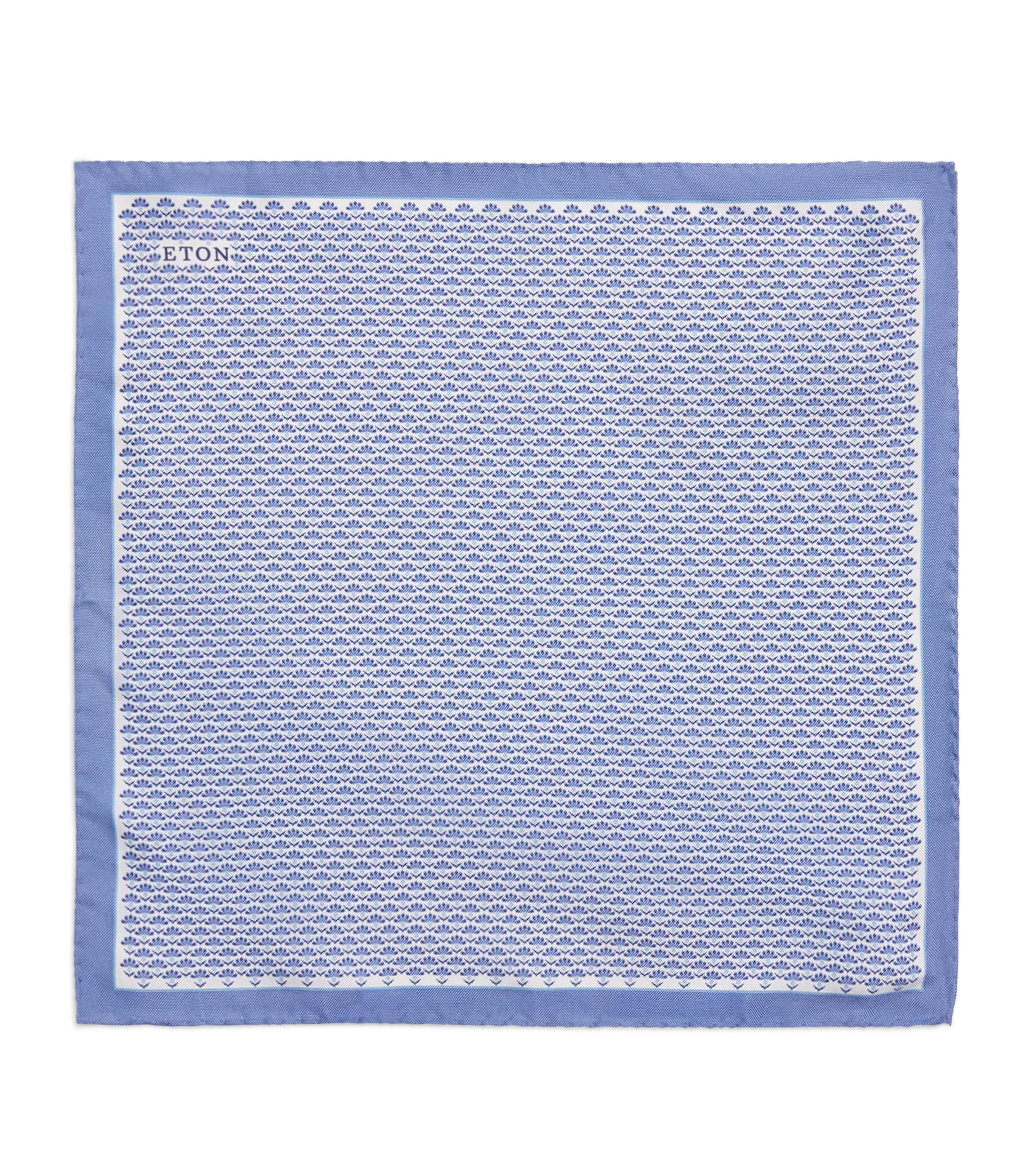 Silk Floral Pocket Square 24MID BLUE Image 1