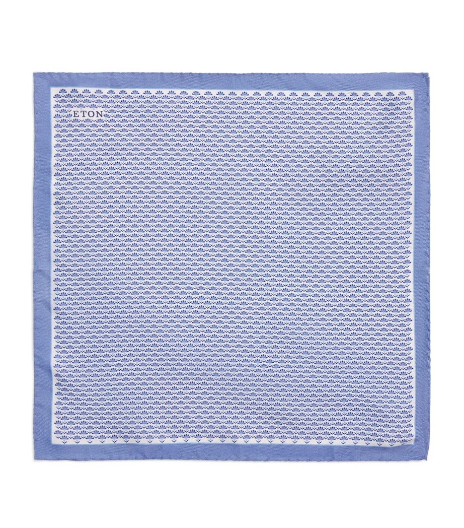 Silk Floral Pocket Square 24MID BLUE Image 1