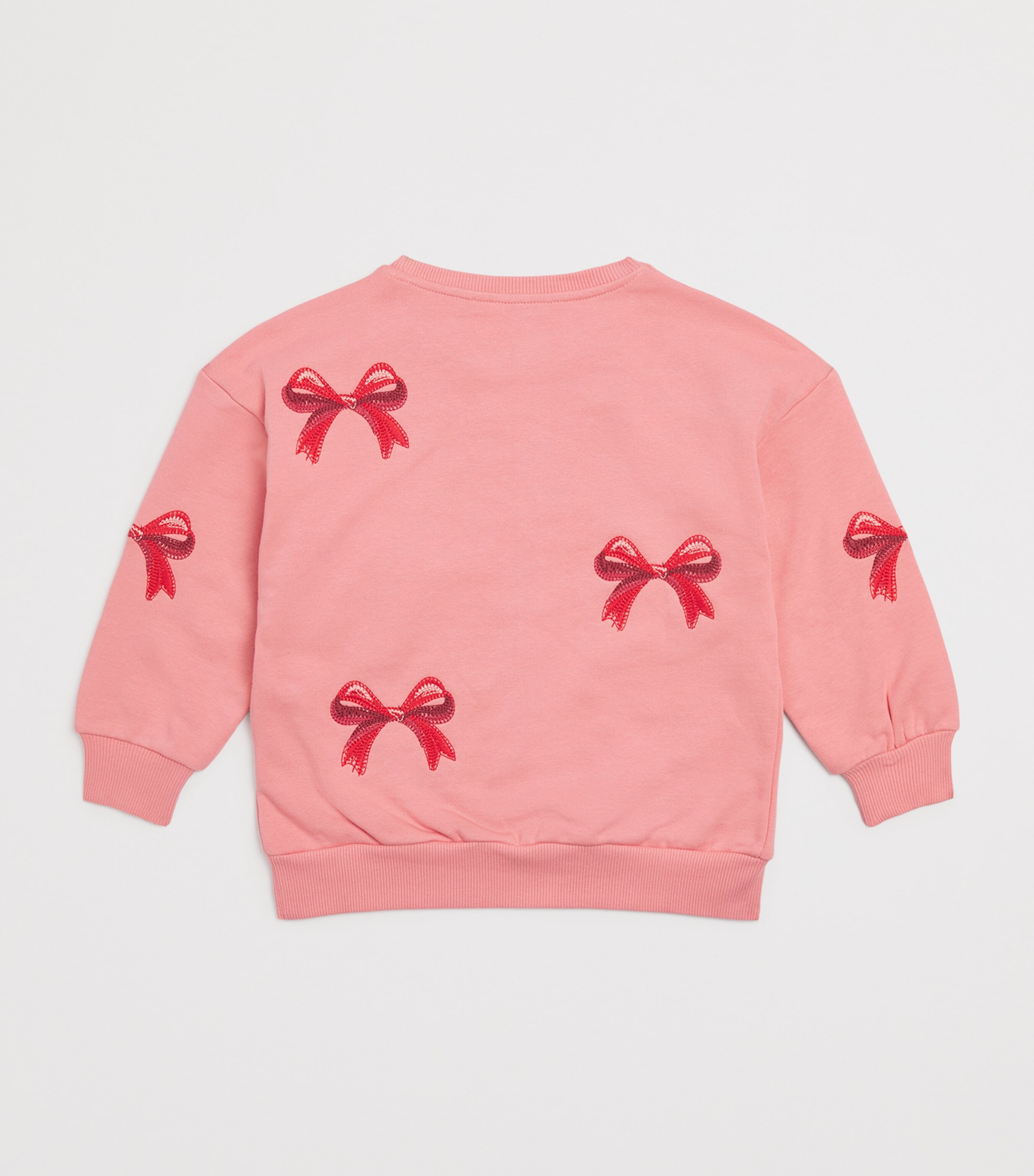 Organic Cotton-Blend Bow Lou Sweatshirt (5-10 Years) S30092 STRWBRRY ICE Image 2