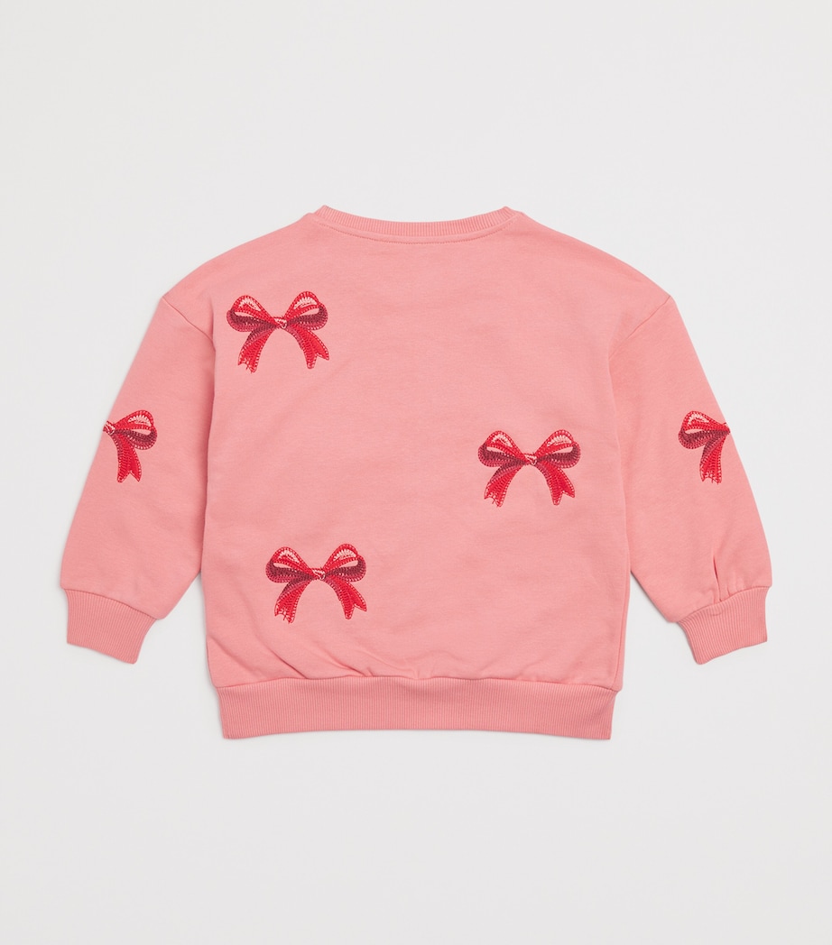 Organic Cotton-Blend Bow Lou Sweatshirt (5-10 Years) S30092 STRWBRRY ICE Image 2