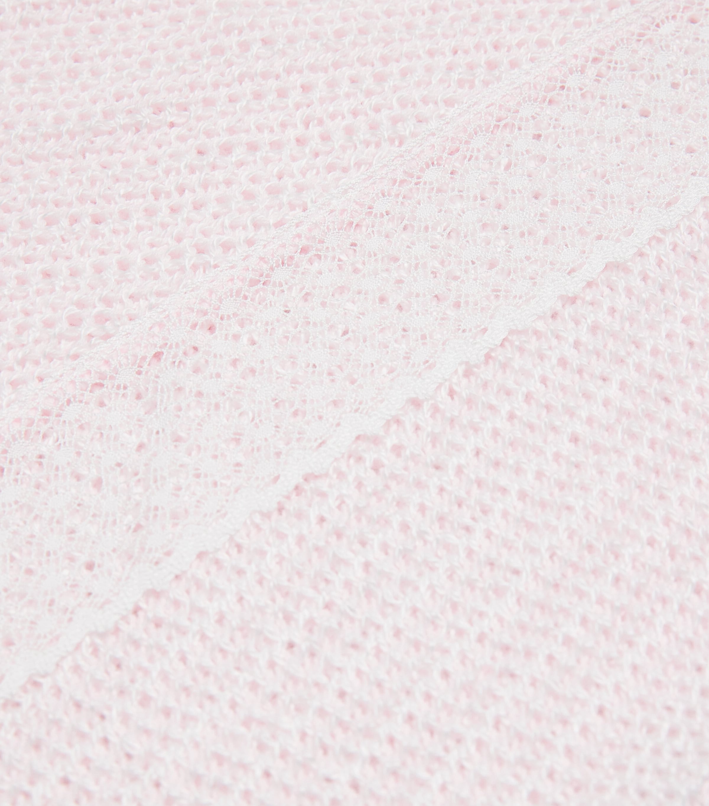 Cotton-Cashmere Lace Knitted Shawl 3701 H82 PINK/WHITE Image 3