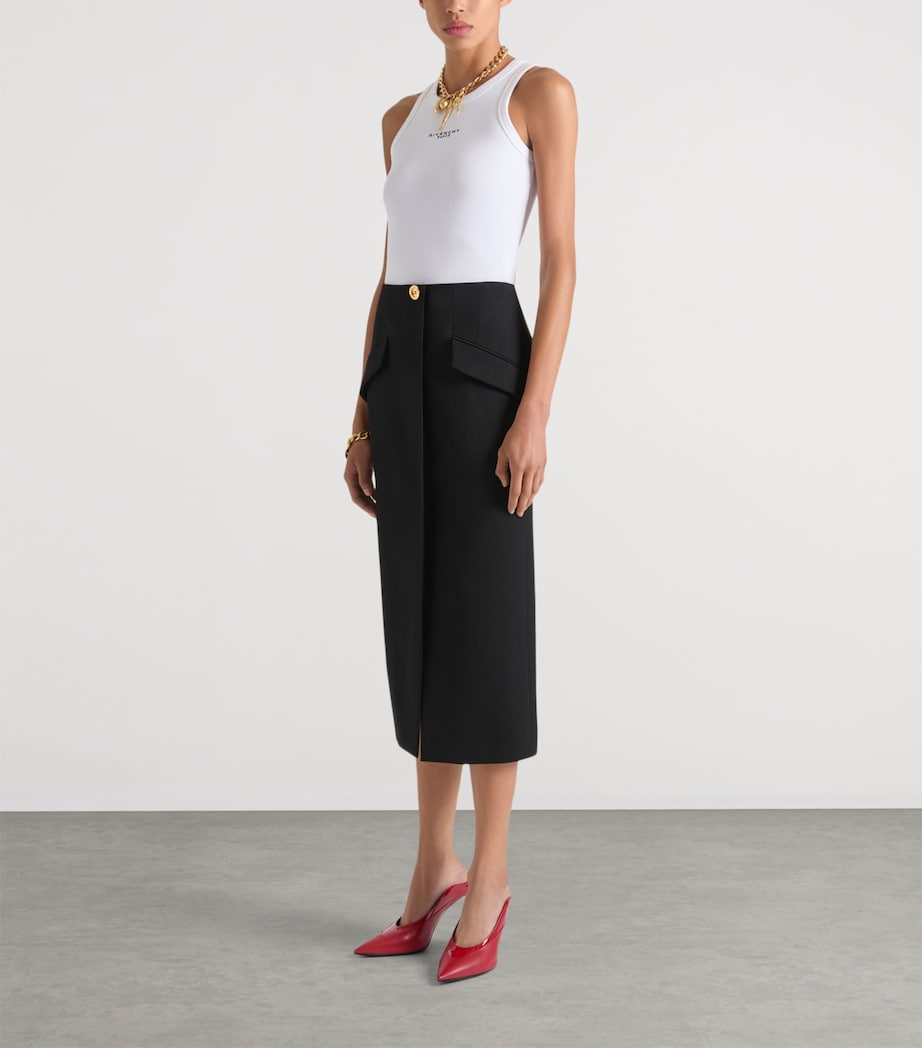 Stretch-Cotton Logo Tank Top WHITE Image 3