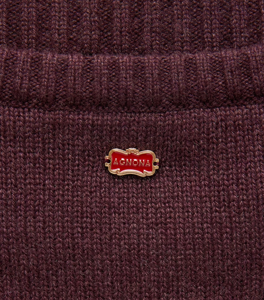 Agnona Womens Cashmere Lipstick Sweater Burgundy Image 6