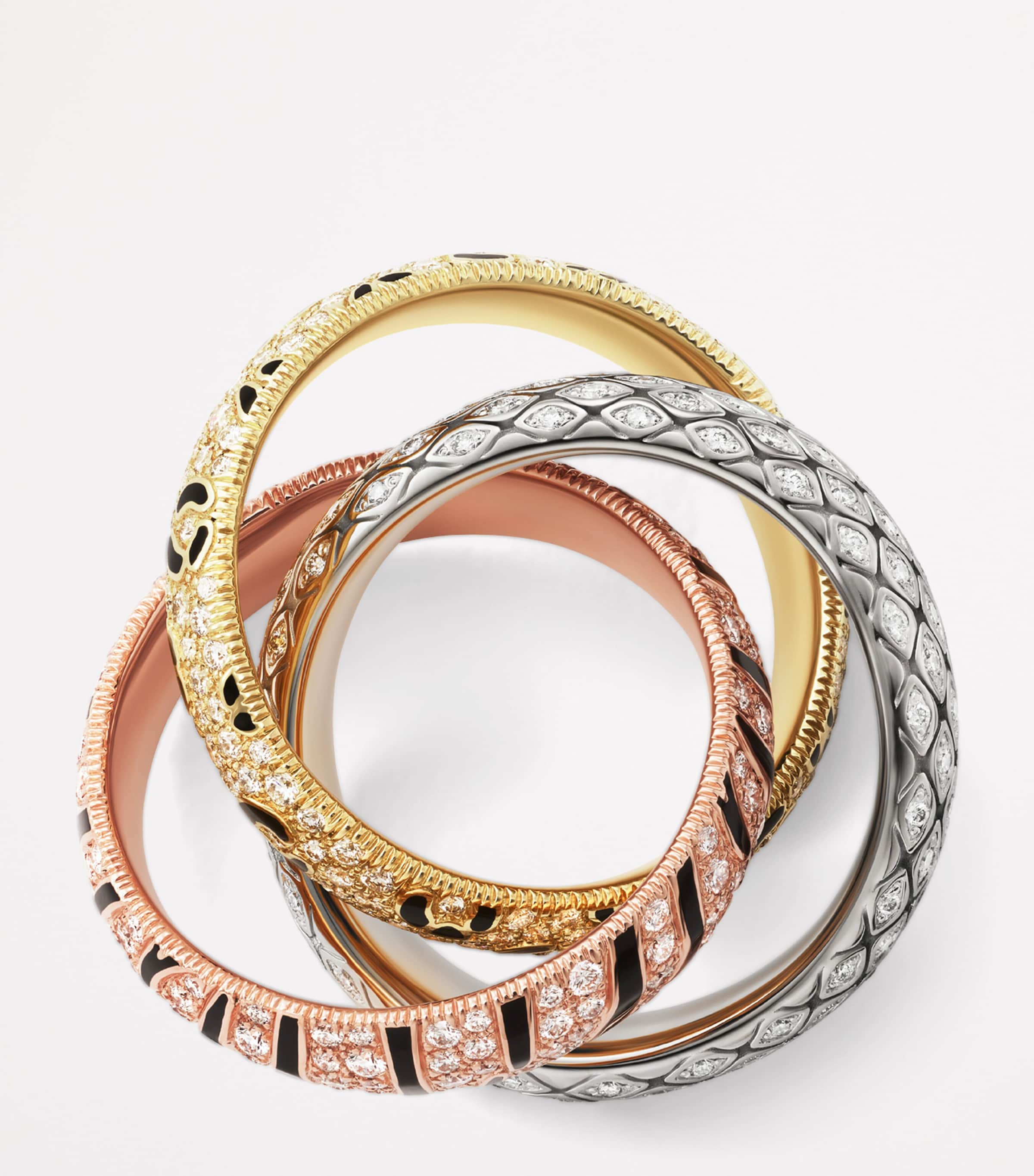 Gold and Diamond Trinity Wild One Ring MULTI Image 4