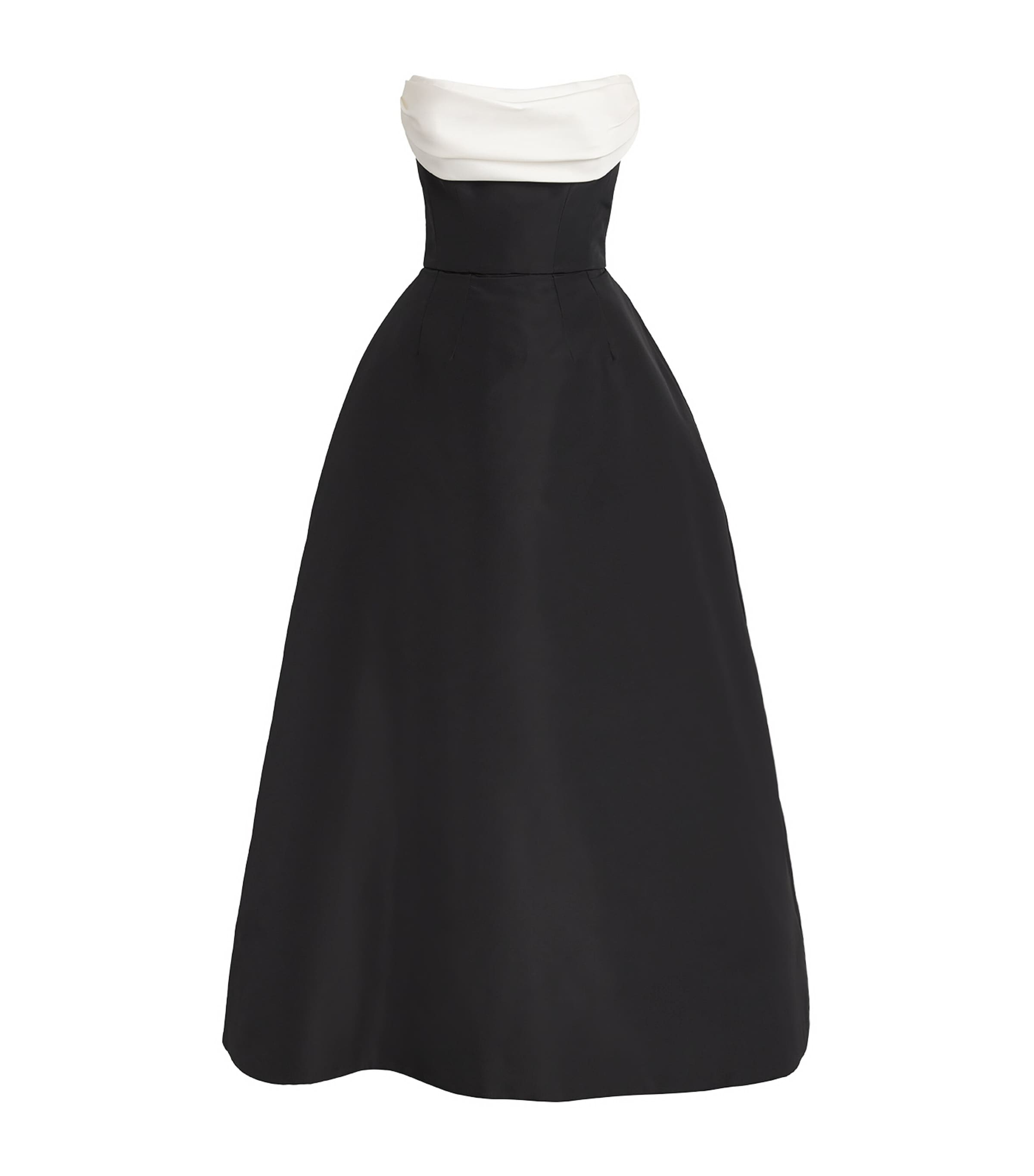 Monique Lhuillier Black Strapless Draped-Neckline Ball Gown | Harrods US