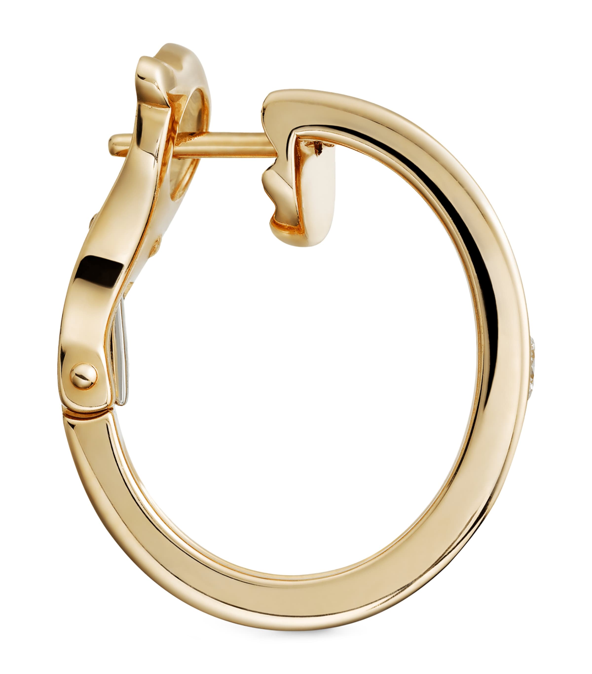 Yellow Gold and Diamond LOVE Hoop Earrings YELLOW GOLD Image 4