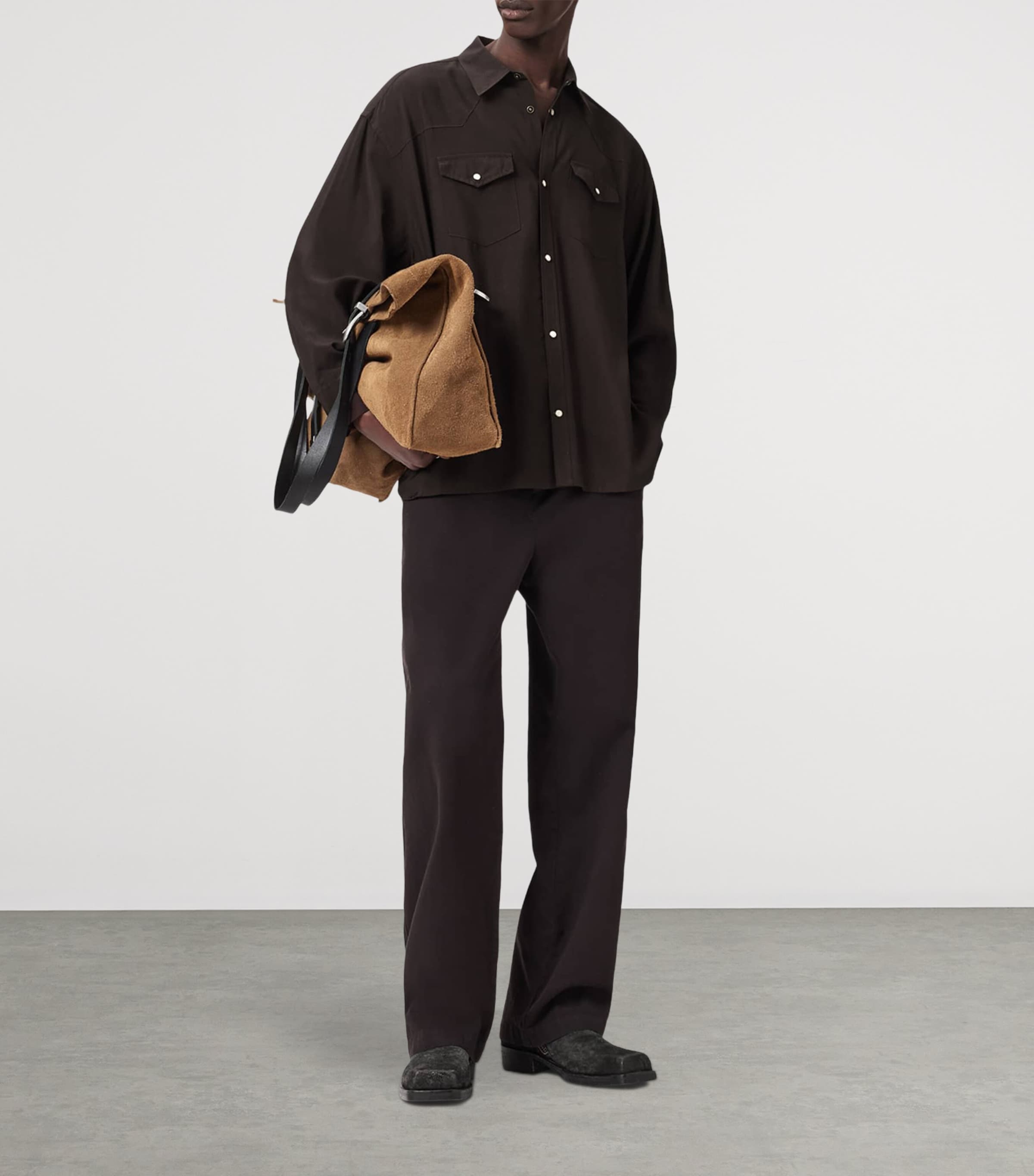 AllSaints Mens Pickett Overshirt Brown Image 5