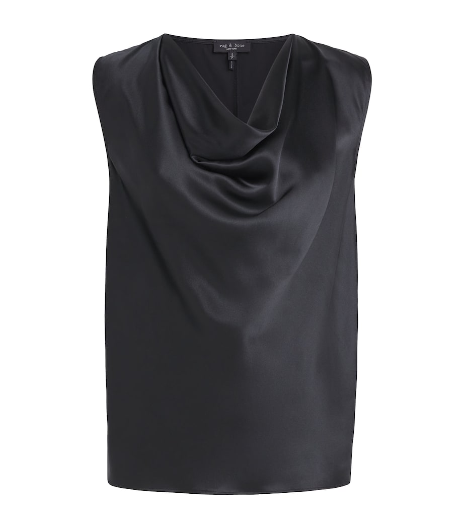 Rag & Bone Womens Silk Vinnie Top Black Image 1