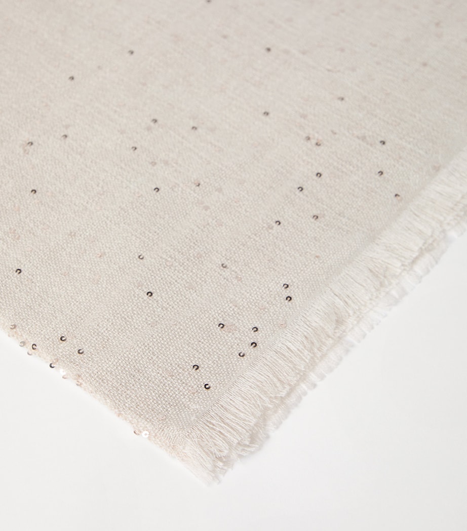 Cashmere-Silk Diamond Yarn Sequin Scarf C9276 Image 3