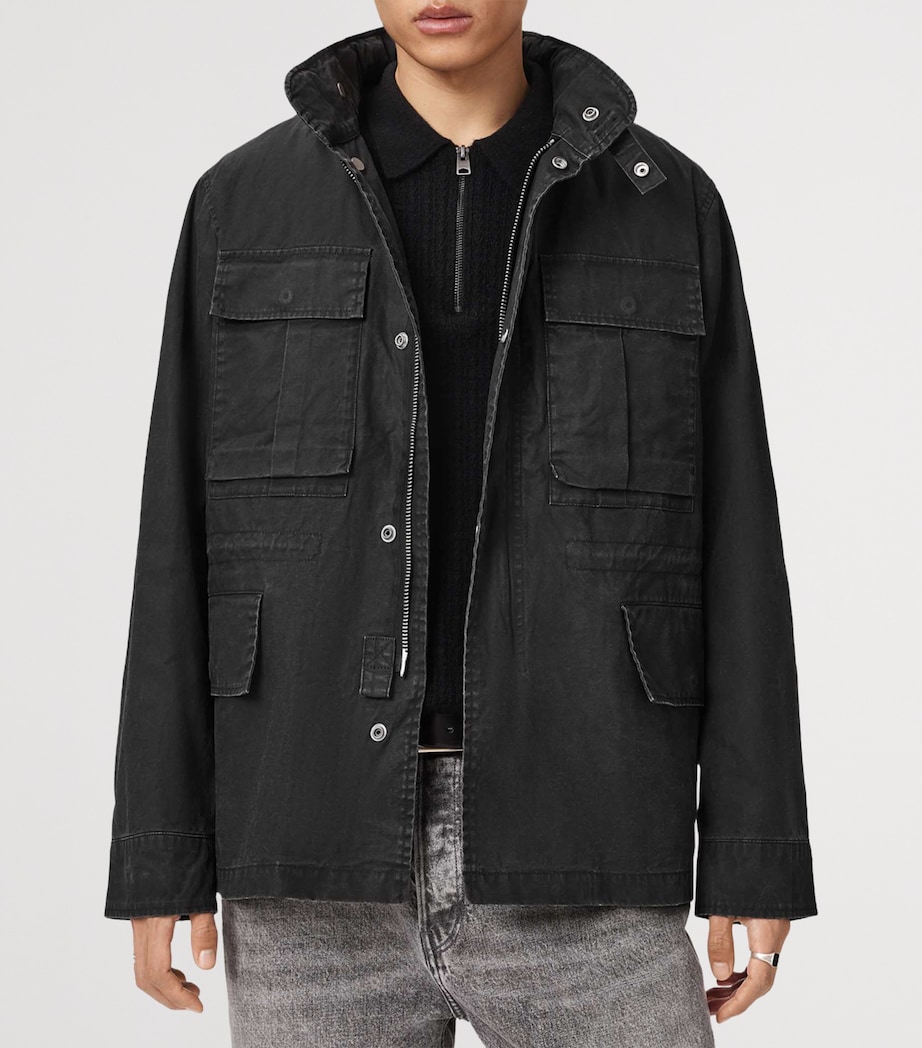 AllSaints Mens Organic Cotton Valen Jacket Washed Black Image 4