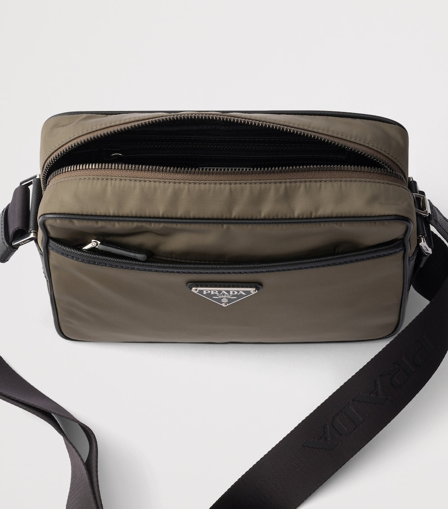 Prada Re-Nylon Saffiano Leather-Trim Shoulder Bag Grey Image 4