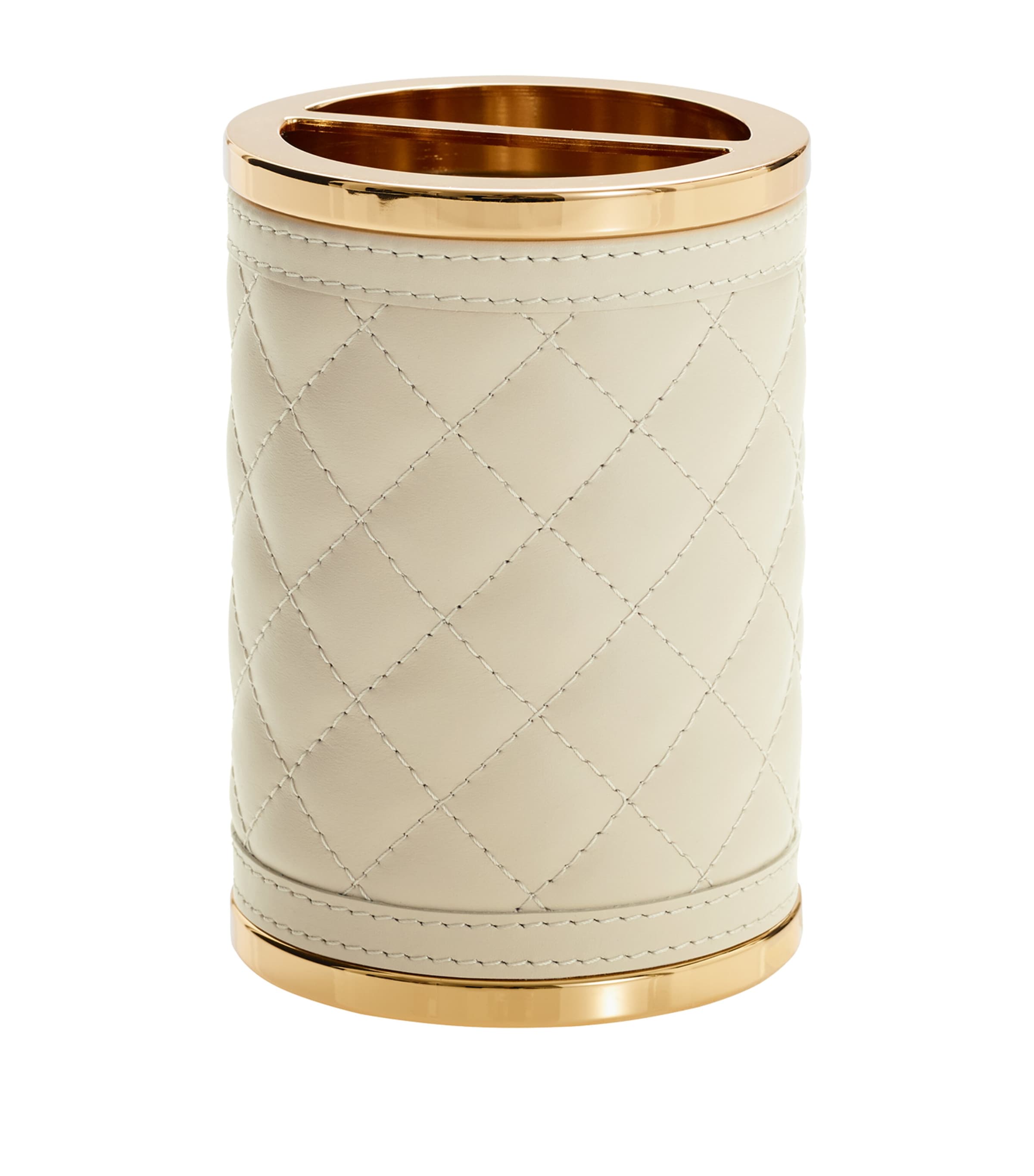 Quilted Toothbrush Holder IVORY/GOLD Image 1