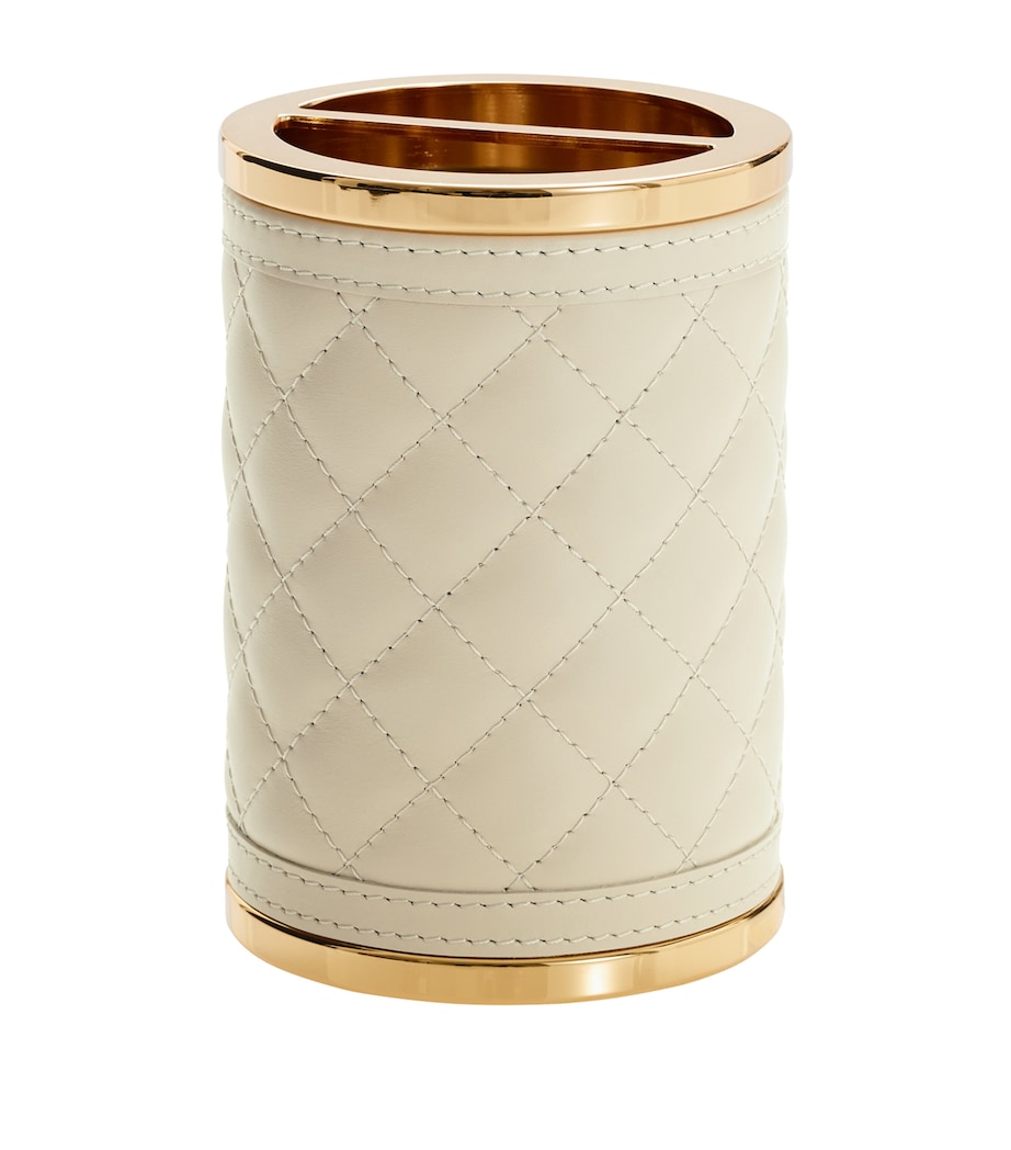 Quilted Toothbrush Holder IVORY/GOLD Image 1