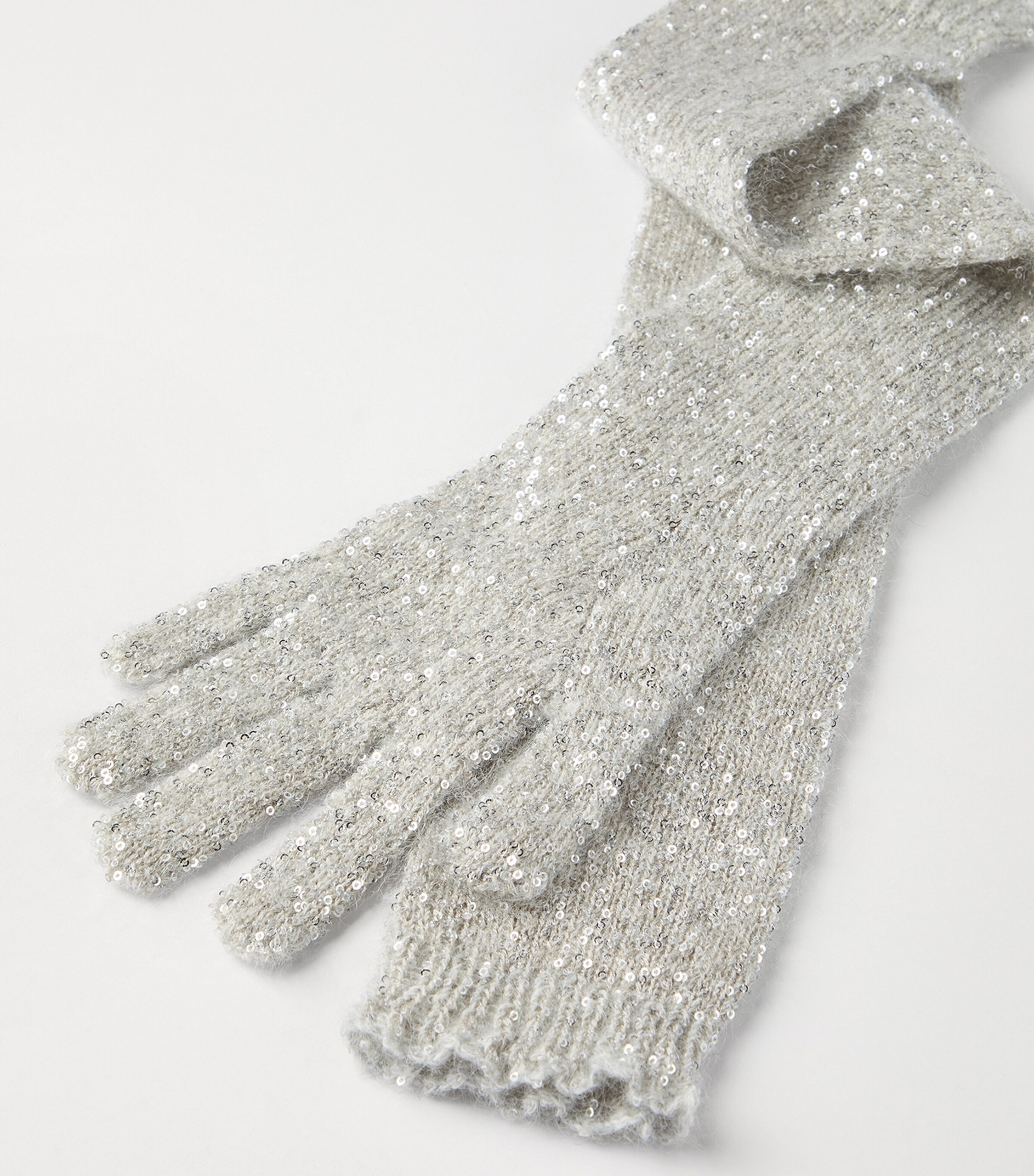 Sequinned Knit Gloves CDO10 Image 3