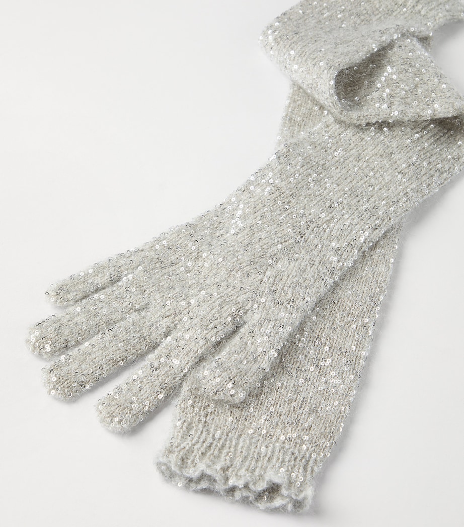 Sequinned Knit Gloves CDO10 Image 3