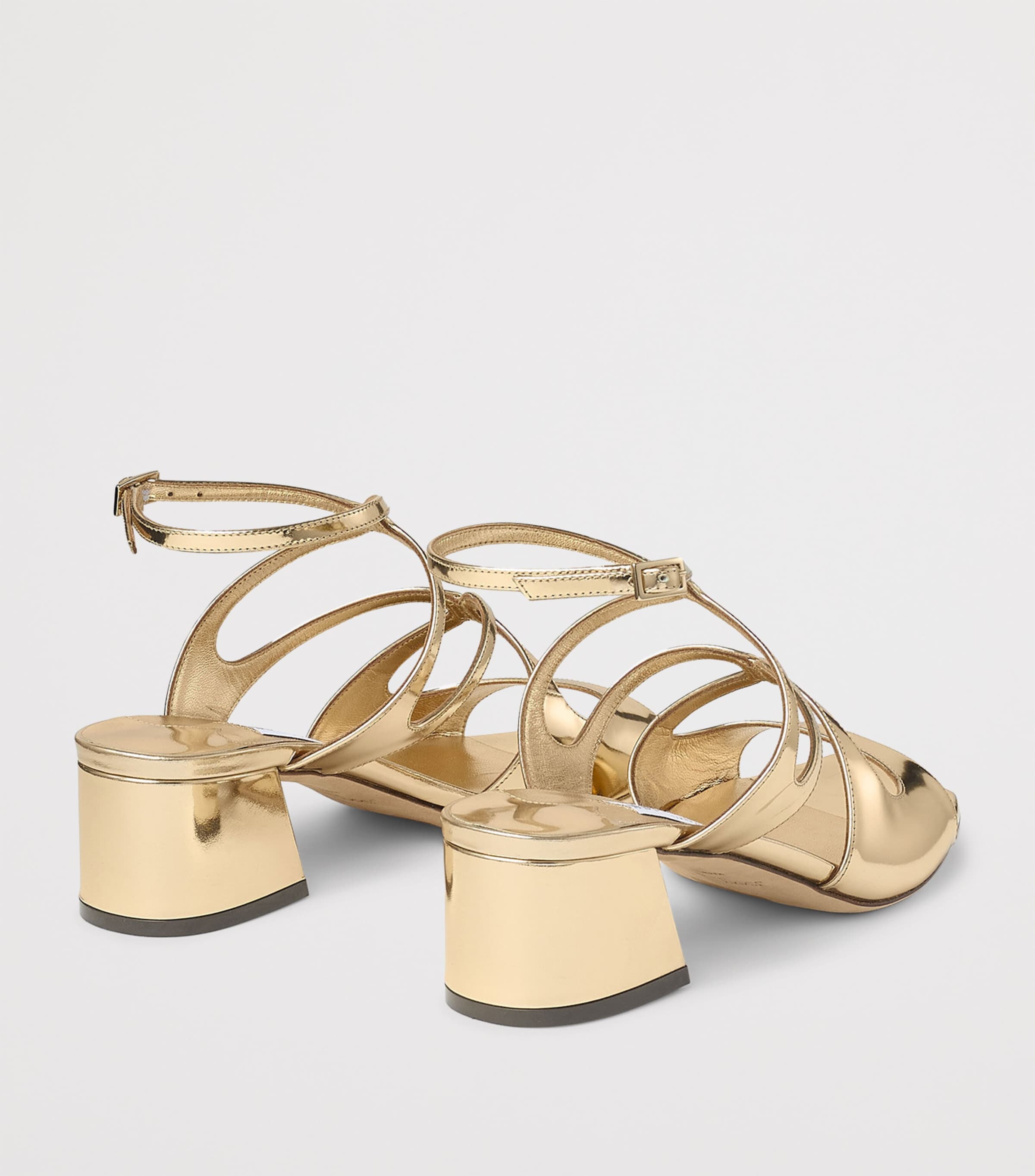 【Jimmy Choo】Azilia 45 メタリックレザー サンダル☆関税込 JIMMY CHOO Azila 45 メタリックレザー サンダル | NET-A-PORTER