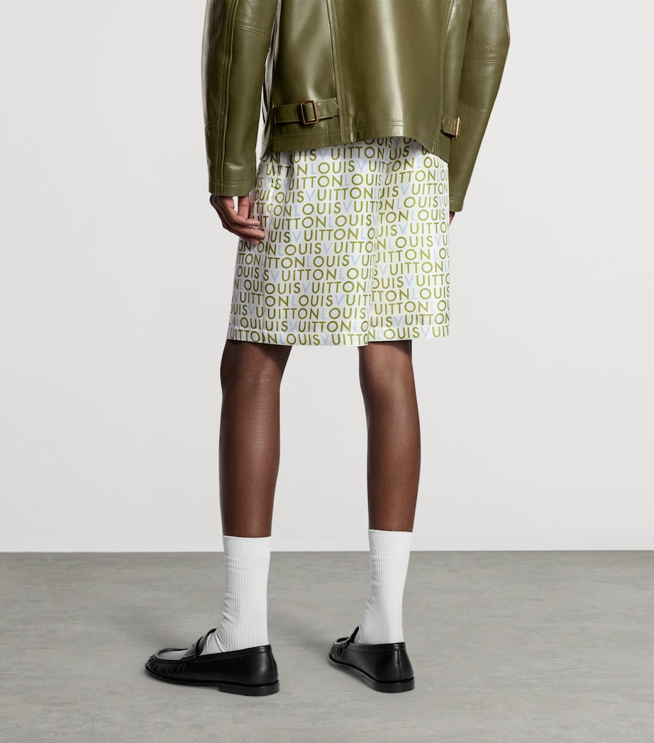 LOUIS VUITTON Mens Silk Printed Shorts Milk White Image 4