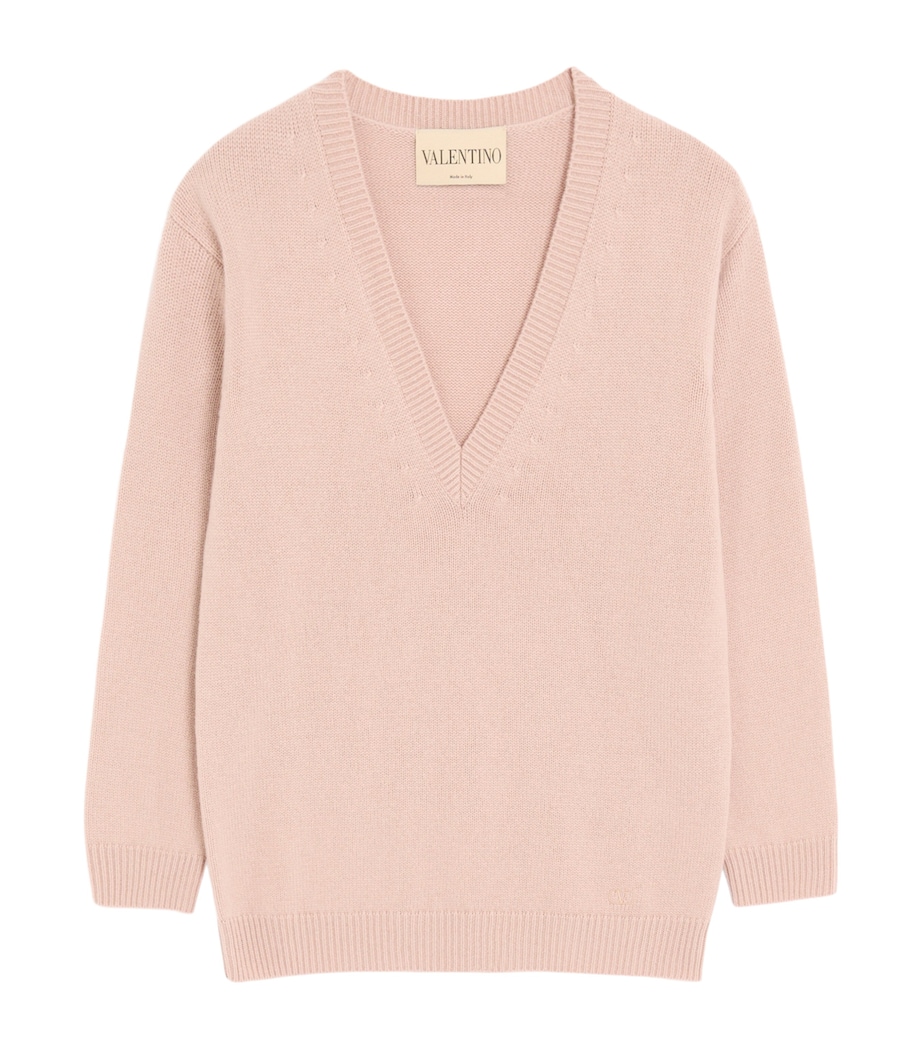 Valentino Womens Cashmere V-Neck Sweater Image 1