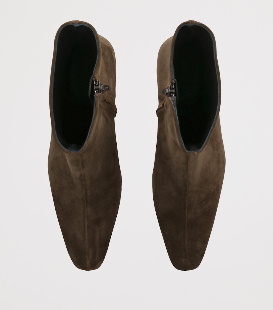 STAUD Suede Wally Heeled Ankle Boots 55 Brown/oth Image 3