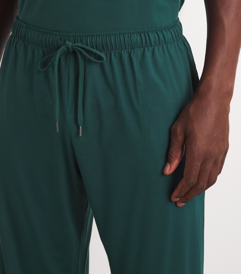 Derek Rose Mens Basel Lounge Trousers Green Image 6