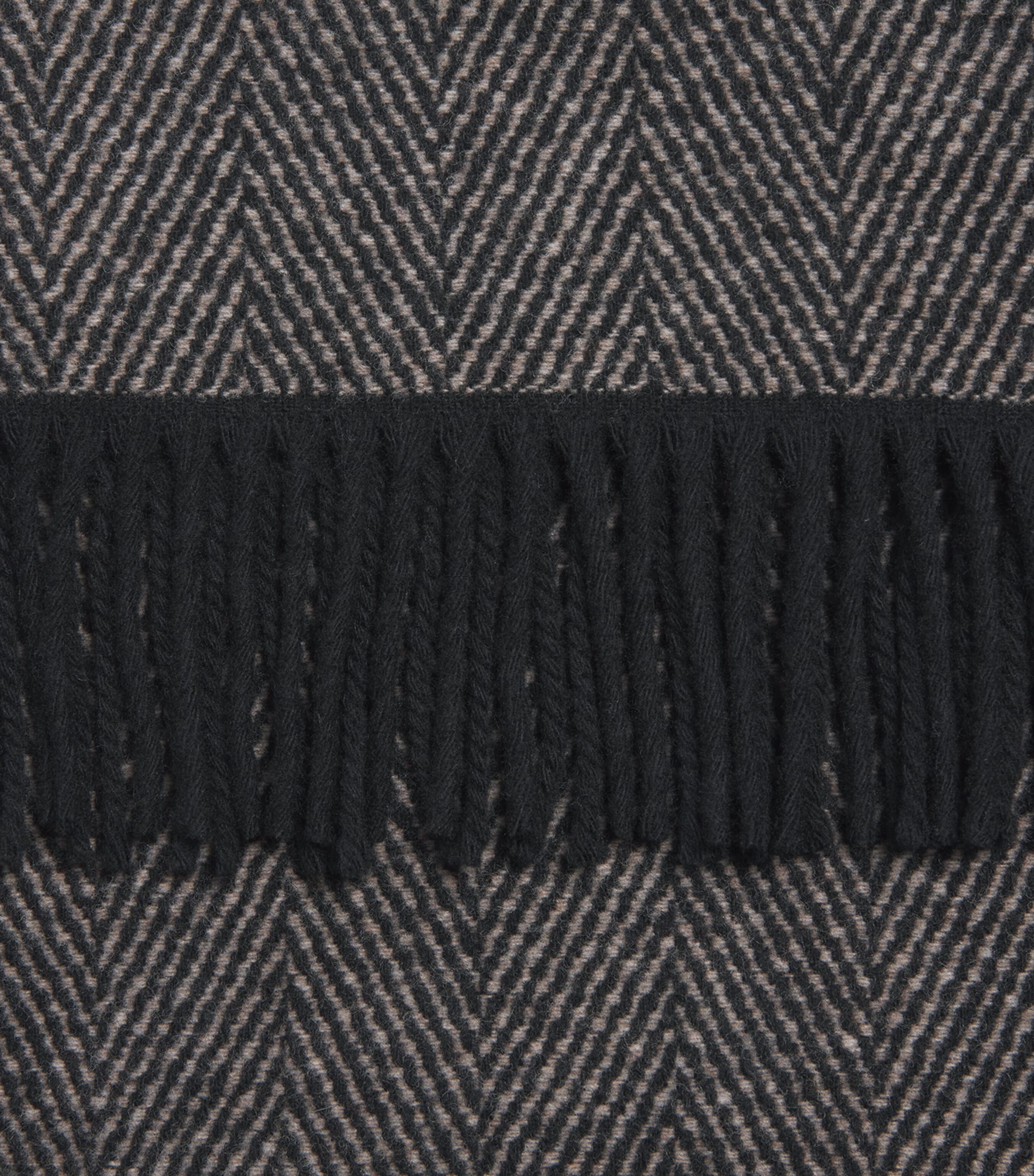 Eton Wool-Cashmere Herringbone Scarf Brown Image 4