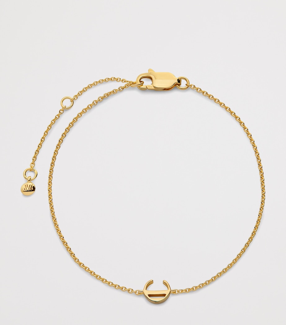 Monica Vinader C Initial Chain Bracelet Gold Image 2