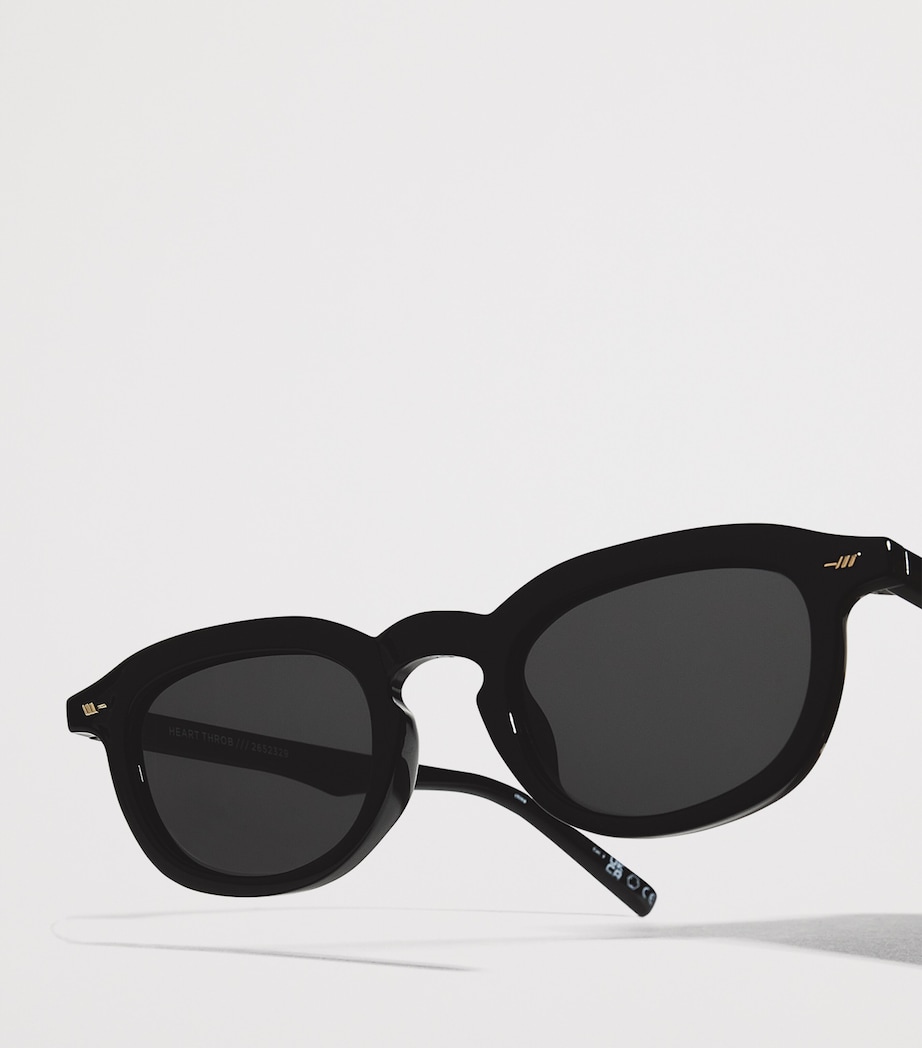 Round Heart Throb Sunglasses BLACK Image 5