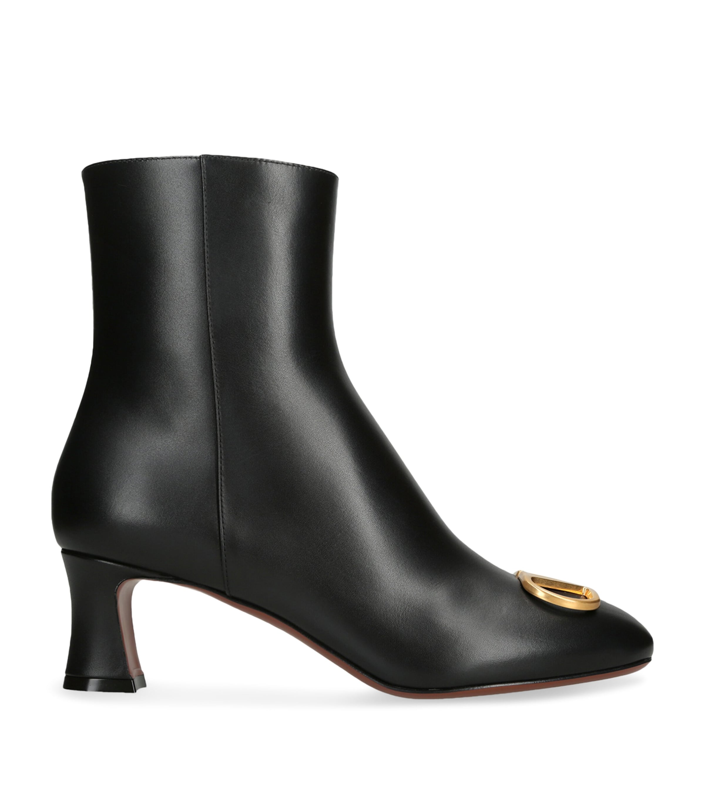 Valentino Leather Signature Vlogo Boots 55 In Black