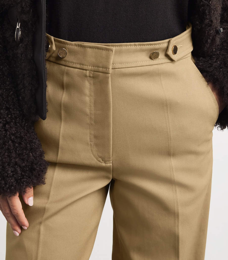 Cotton Wide-Leg Trousers BEIGE Image 6