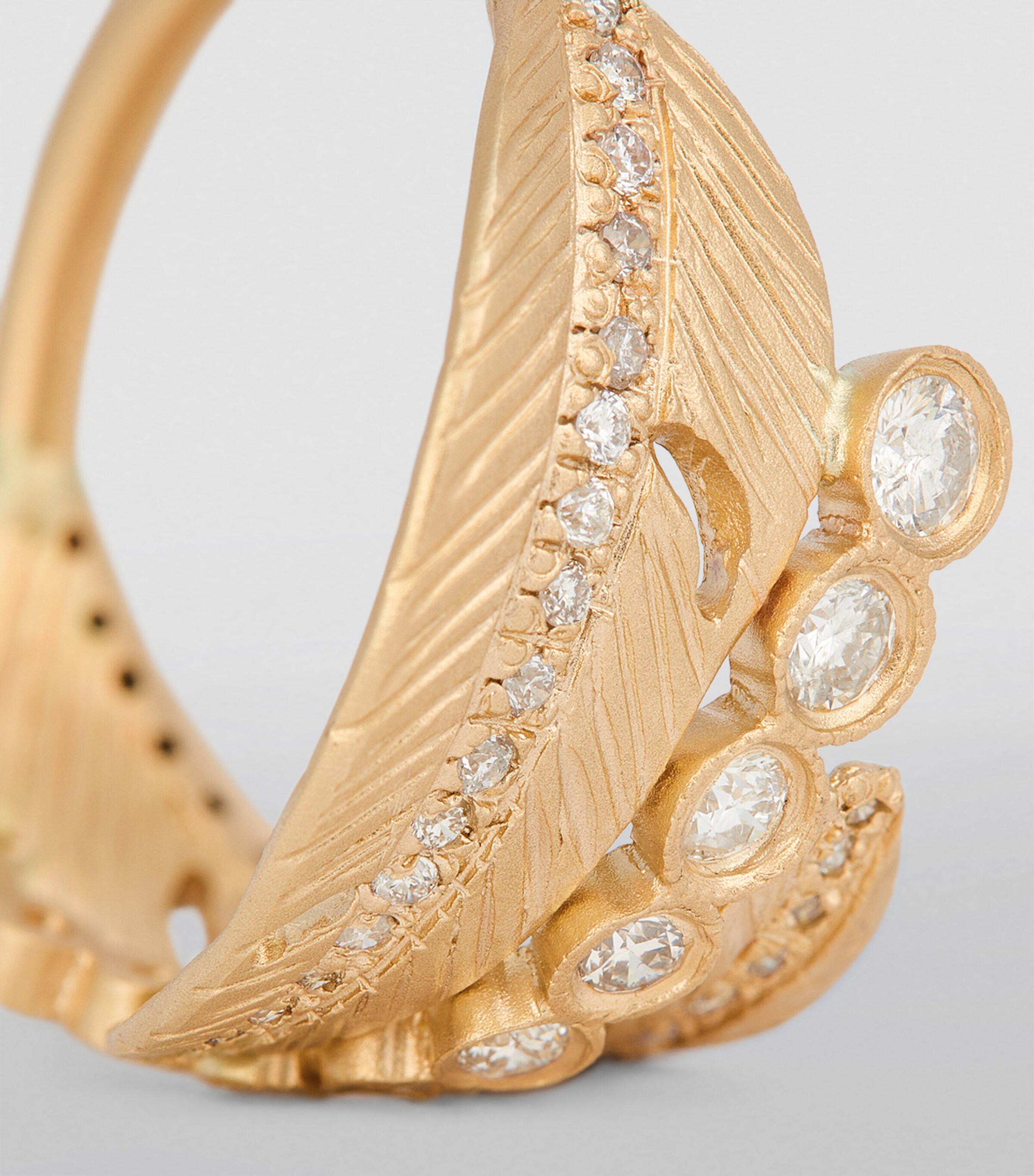 Yellow Gold and Diamond Feather Wrap Ring YELLOW GOLD Image 6