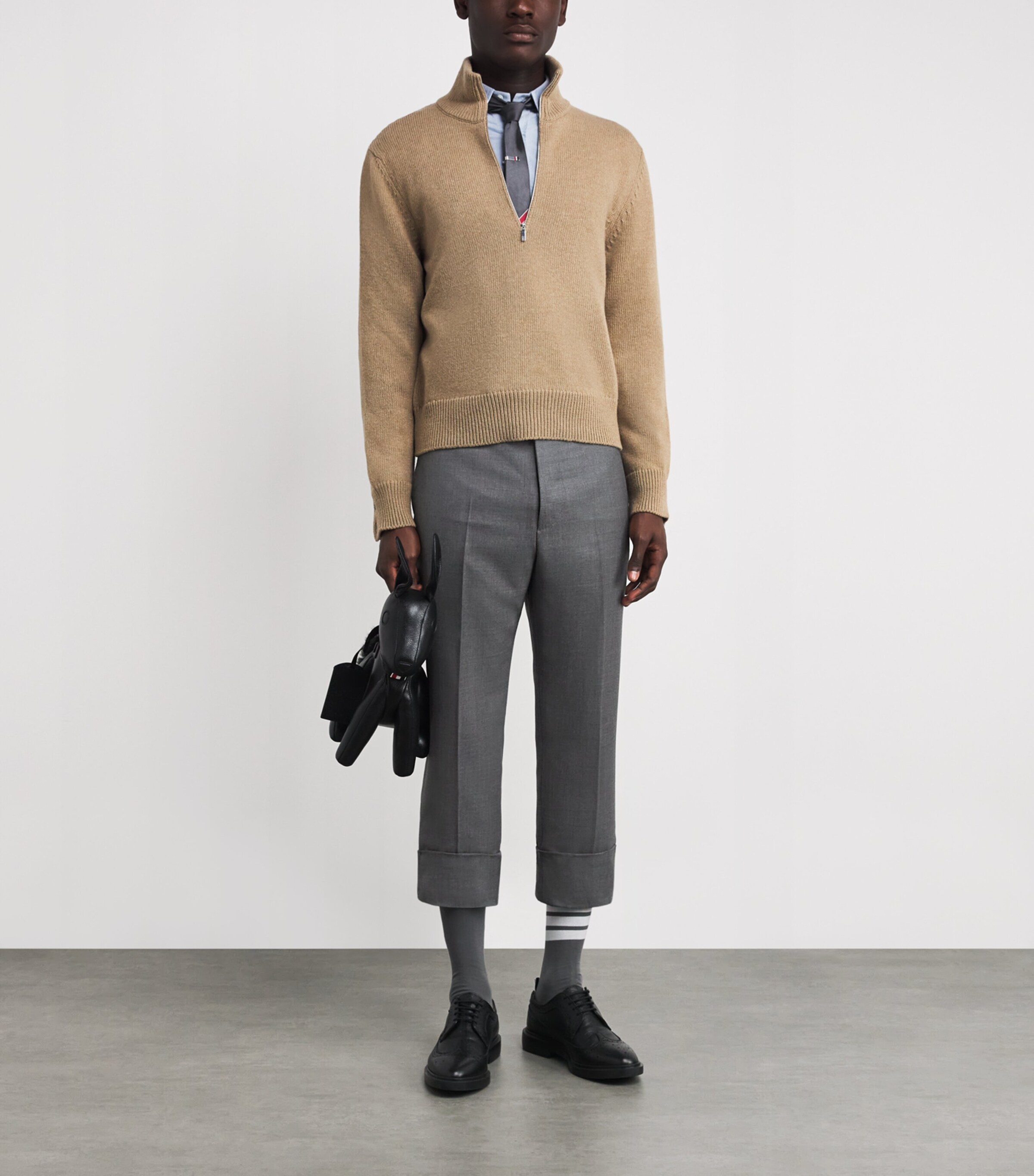 Wool Tailored Trousers MED GREY Image 2