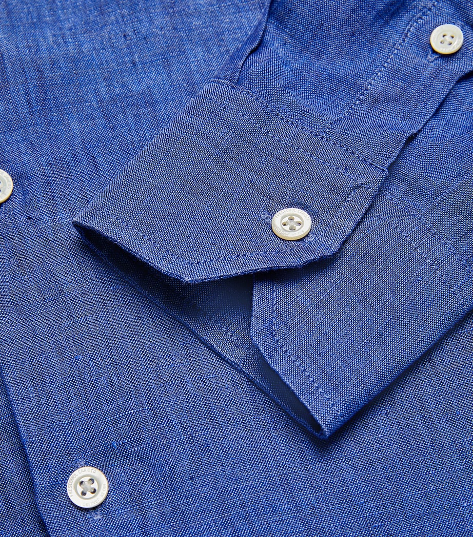 Linen Antonio Shirt NAVY Image 5