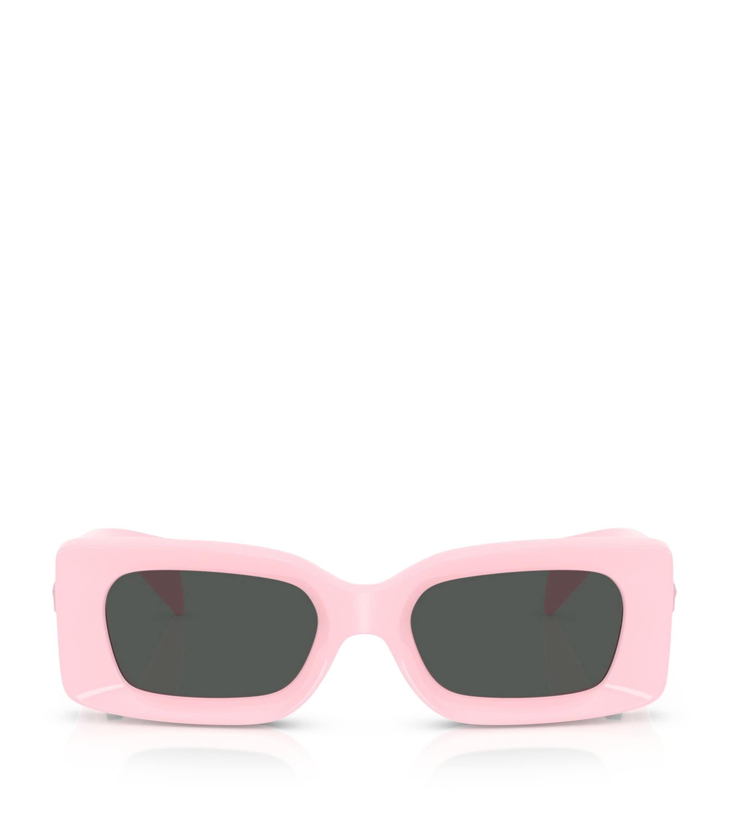 Versace Medusa Rectangle Plastic Sunglasses In Pink